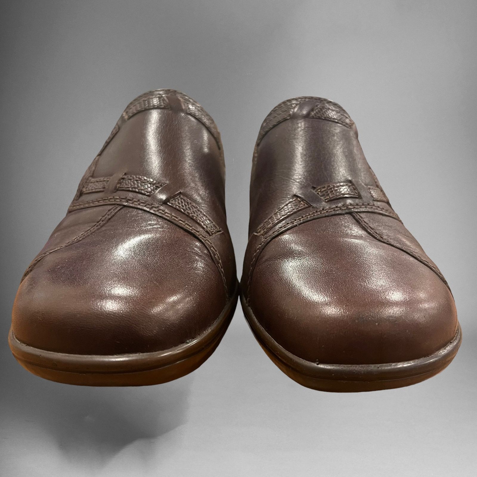 Clarks Clarks Brown Leather Slip On Clogs Size 8M Workwear Size US 8 / IT 38 - 2 Thumbnail