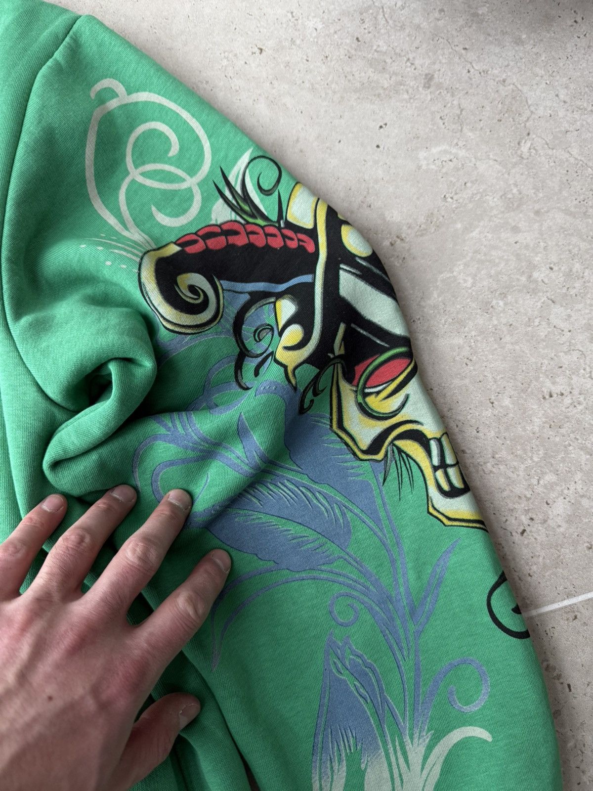 Christian Audigier Vintage Ed Hardy Skull Rhinestone Hoodie Vintage Size US L / EU 52-54 / 3 - 5 Thumbnail