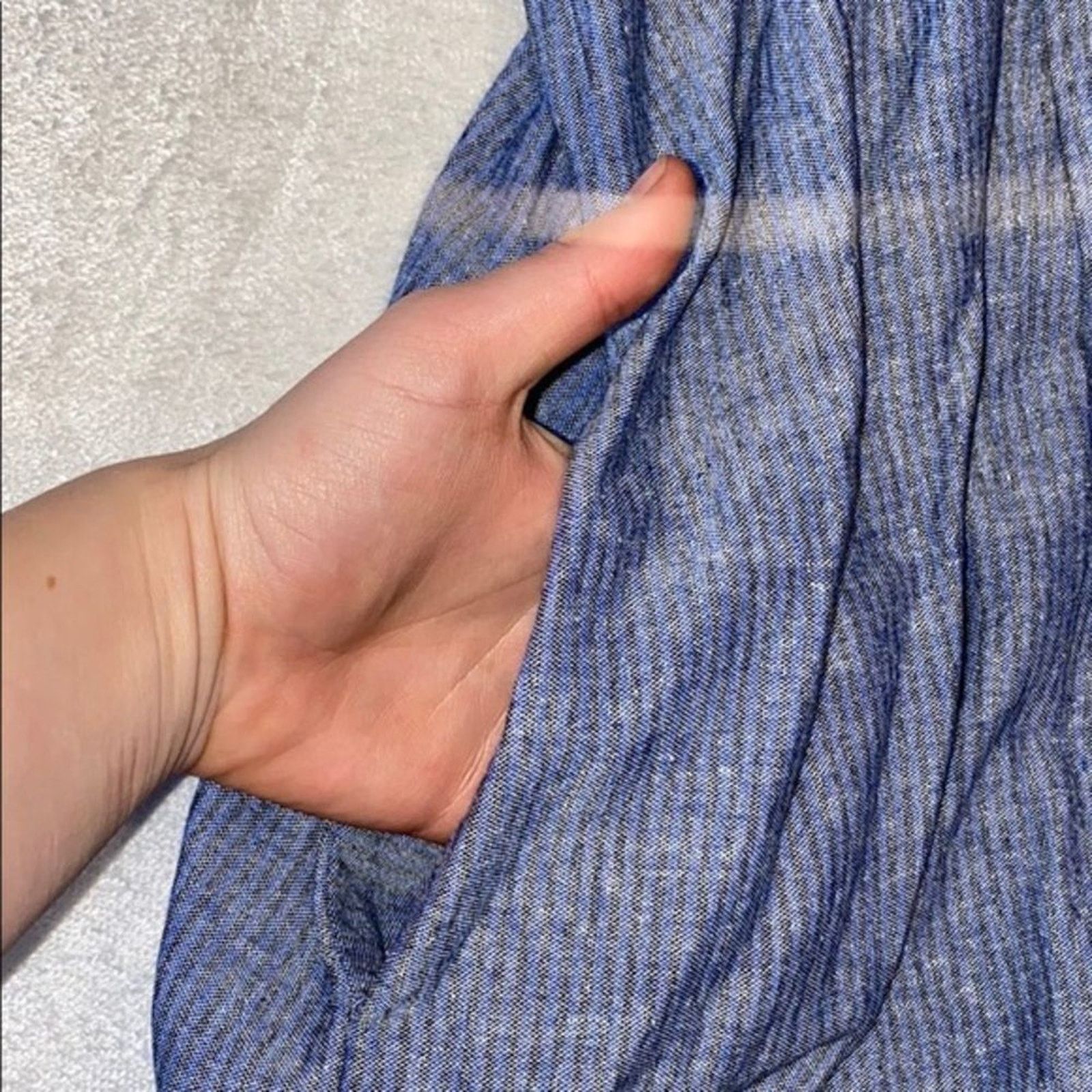 Other Esley Blue Stripe Lace Front V-Neck Swing Dress | Sz S Size S / US 4 / IT 40 - 5 Thumbnail