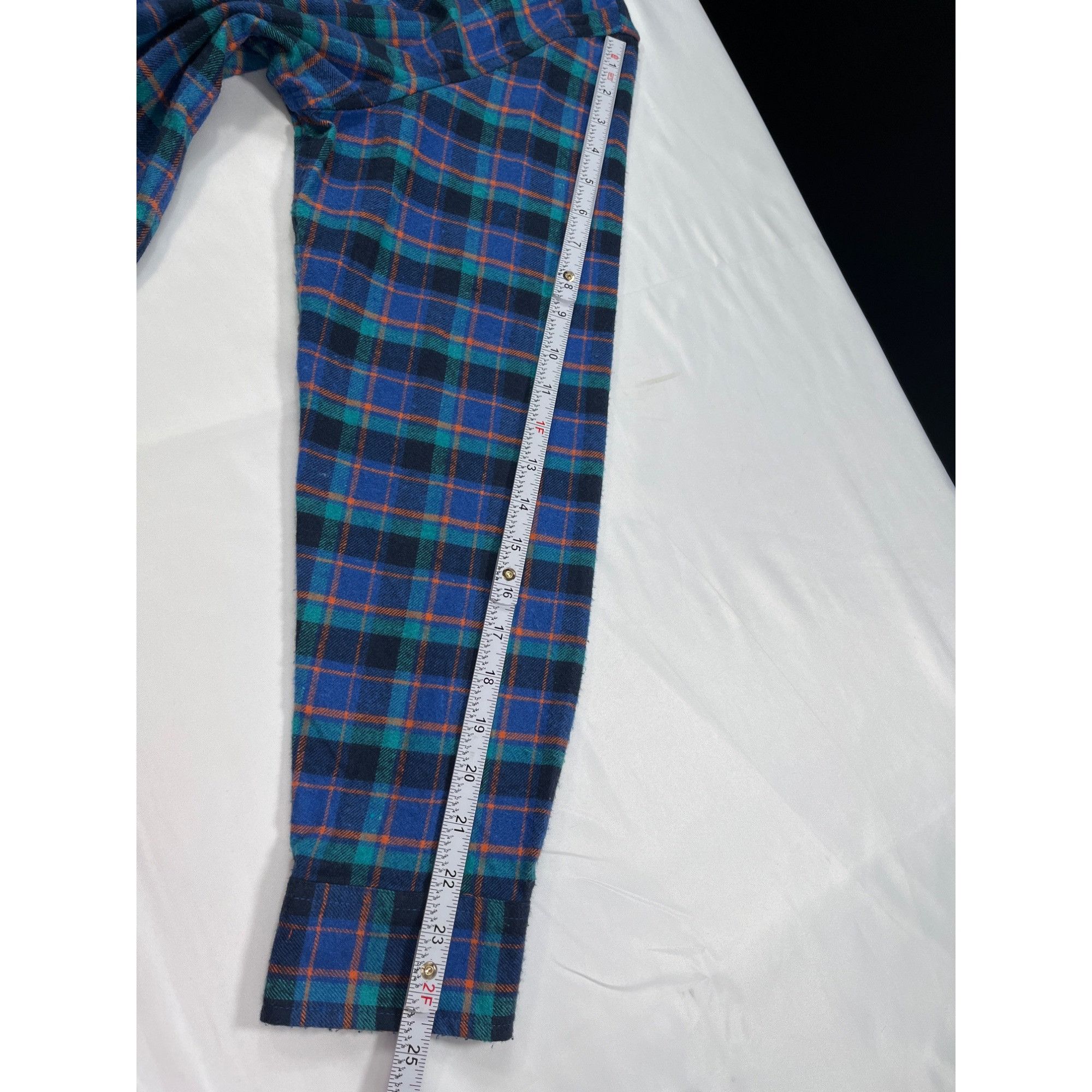 Designer Knox And Lane SKU 7584 Mens Flannel Plaid Shirt Blue and Gre Size US L / EU 52-54 / 3 - 6 Thumbnail