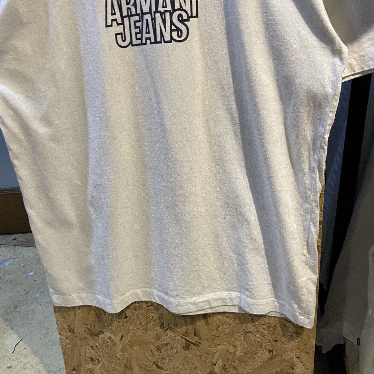 Giorgio Armani Vintage 90s Armani Jeans Logo White Tee Made in Italy Size US M / EU 48-50 / 2 - 4 Thumbnail