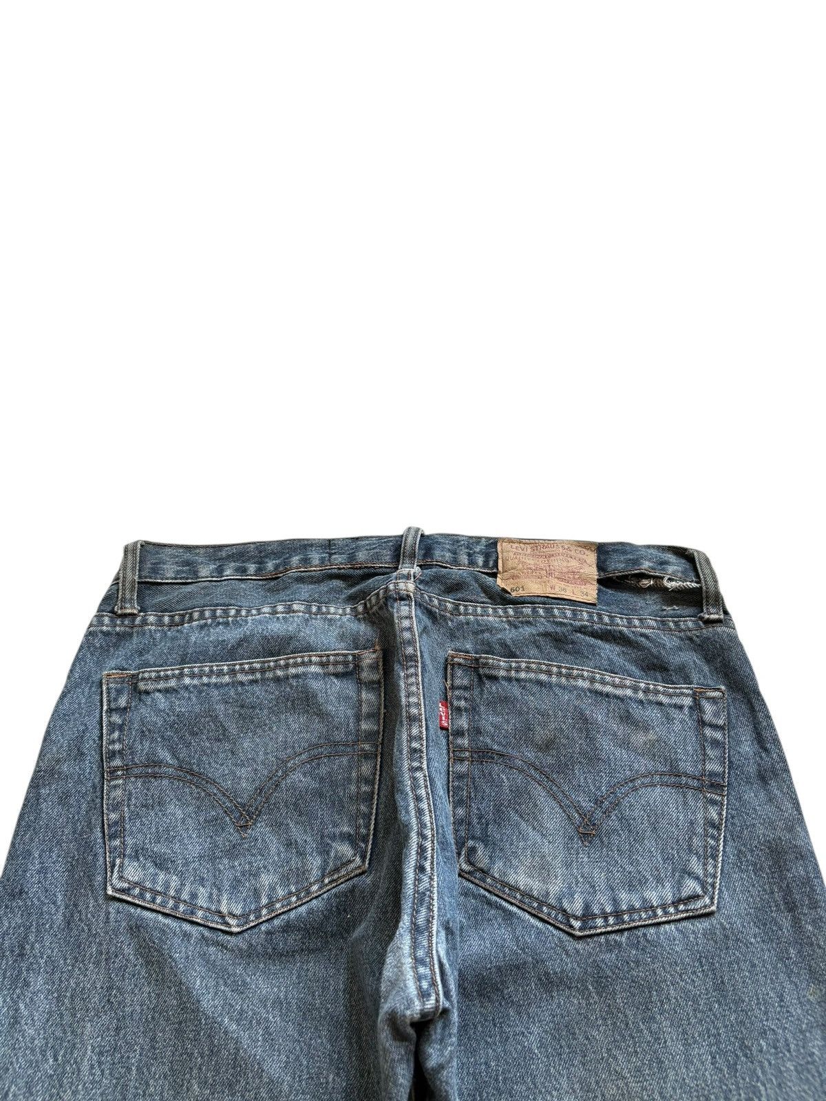 Levi's Vintage 90s Levis 501 Mud Wash Distressed Loose Jeans Size US 36 / EU 52 - 8 Thumbnail