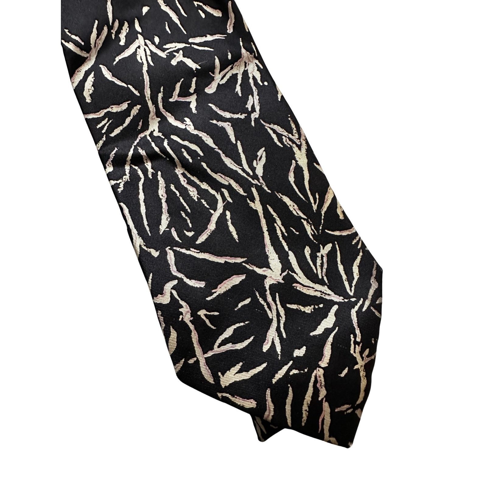 Vintage Vintage Black Bamboo Silk Necktie Size ONE SIZE - 2 Thumbnail