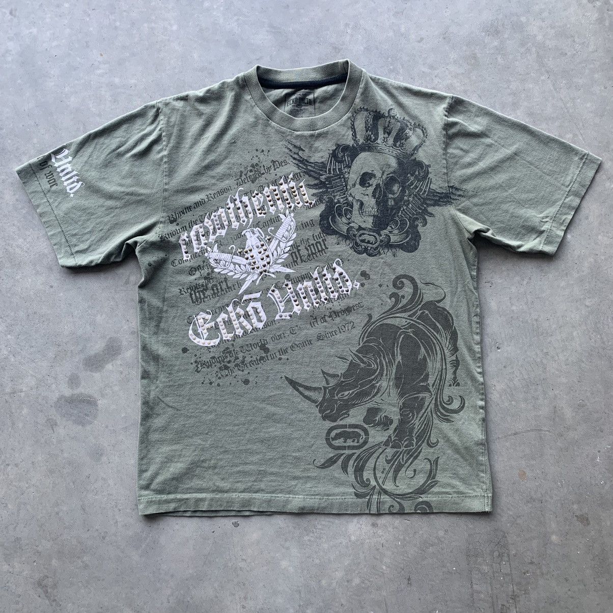 Ecko Unltd. × Vintage VTG ECKO UNLTD. "RAWTHENTIC" STUDDED TEE Size US L / EU 52-54 / 3 - 1 Thumbnail