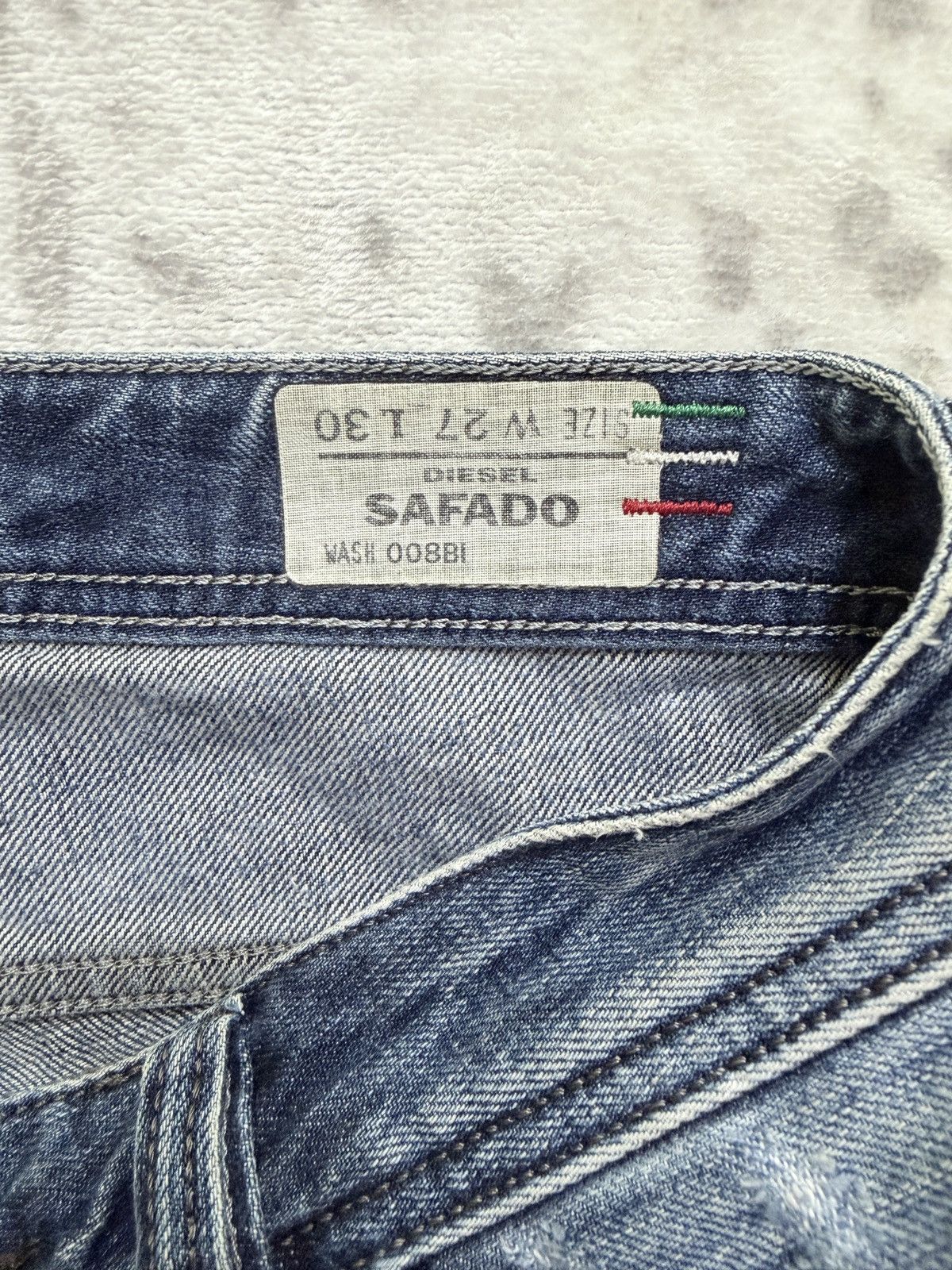Diesel Diesel Safado Straight Fit Distressed Whiskered Denim Jeans Size US 29 - 15 Thumbnail