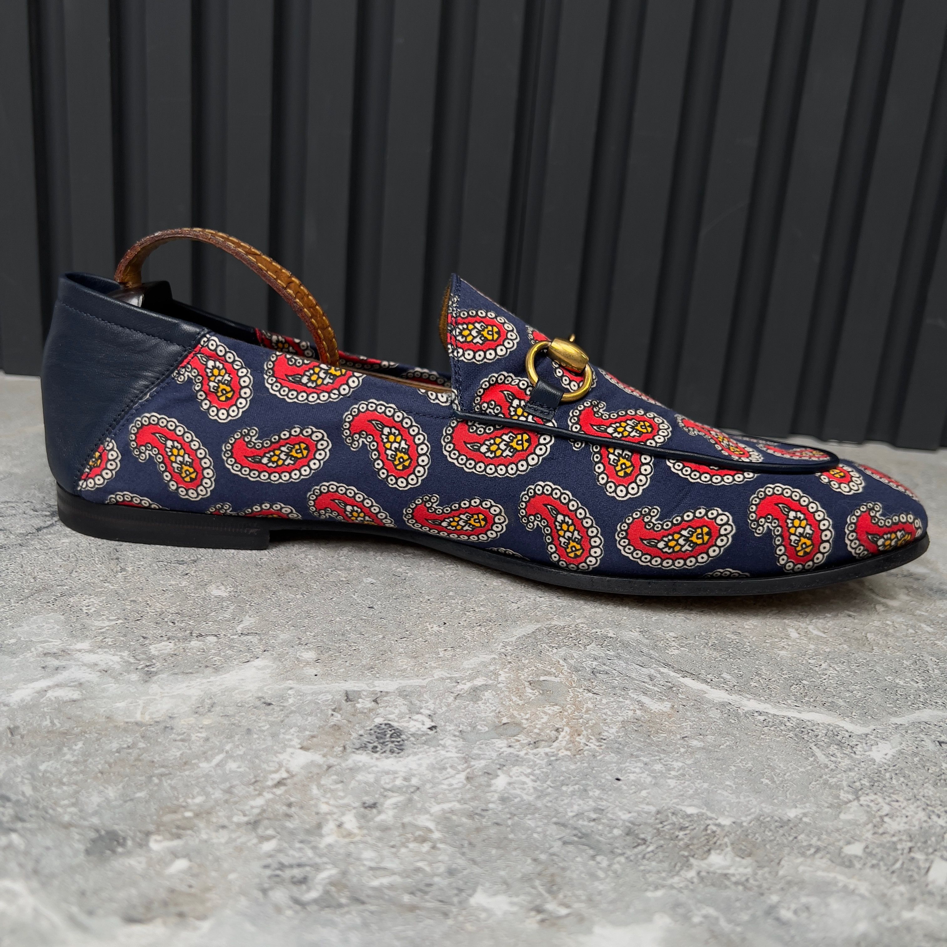 Gucci Canvas Paisley Horsebit Brixton Loafers Size US 10 / EU 43 - 8 Thumbnail