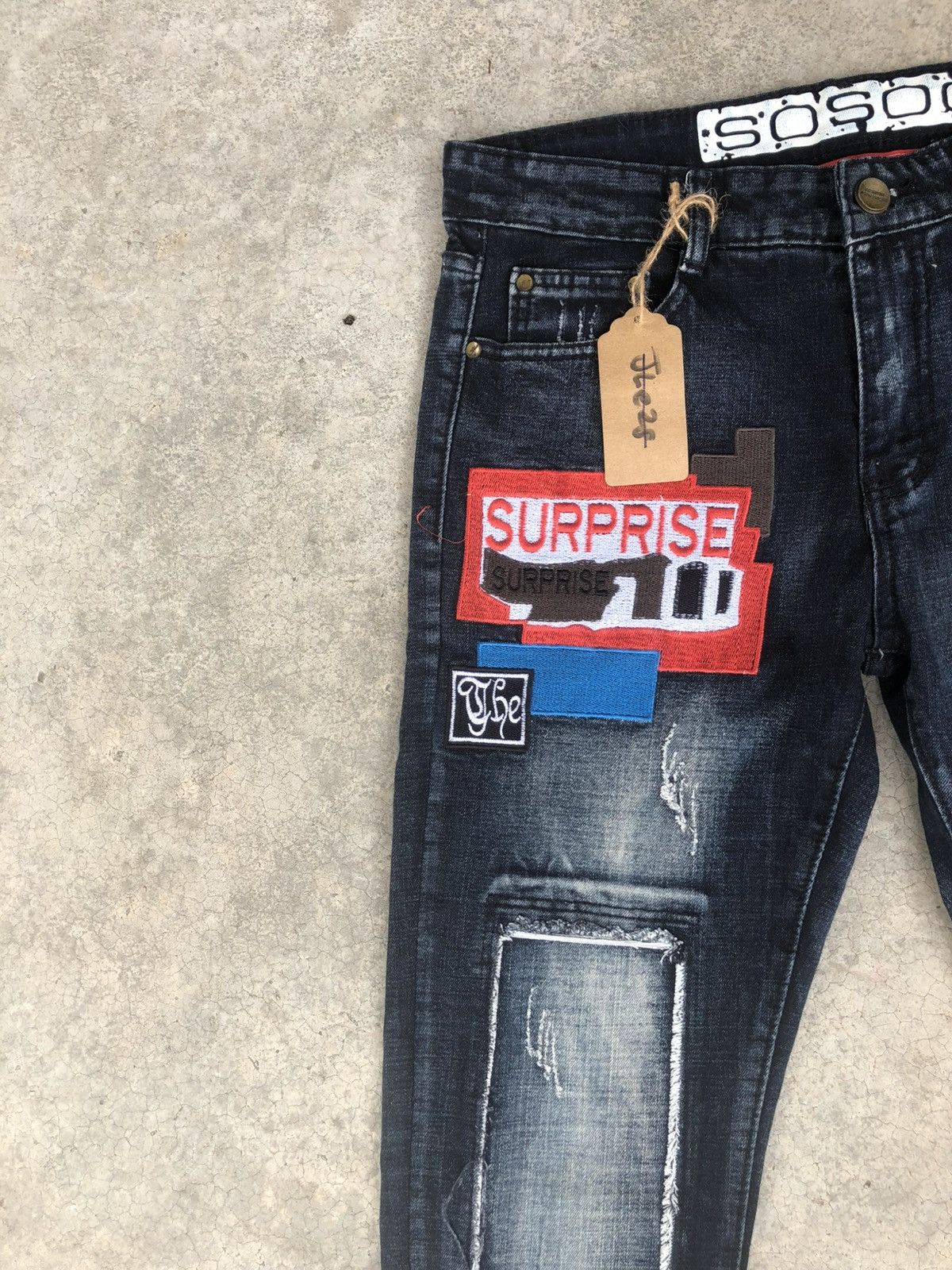 Who Decides War Sosoo Patchwork Jeans Distressed Jeans Size US 32 / EU 48 - 4 Thumbnail