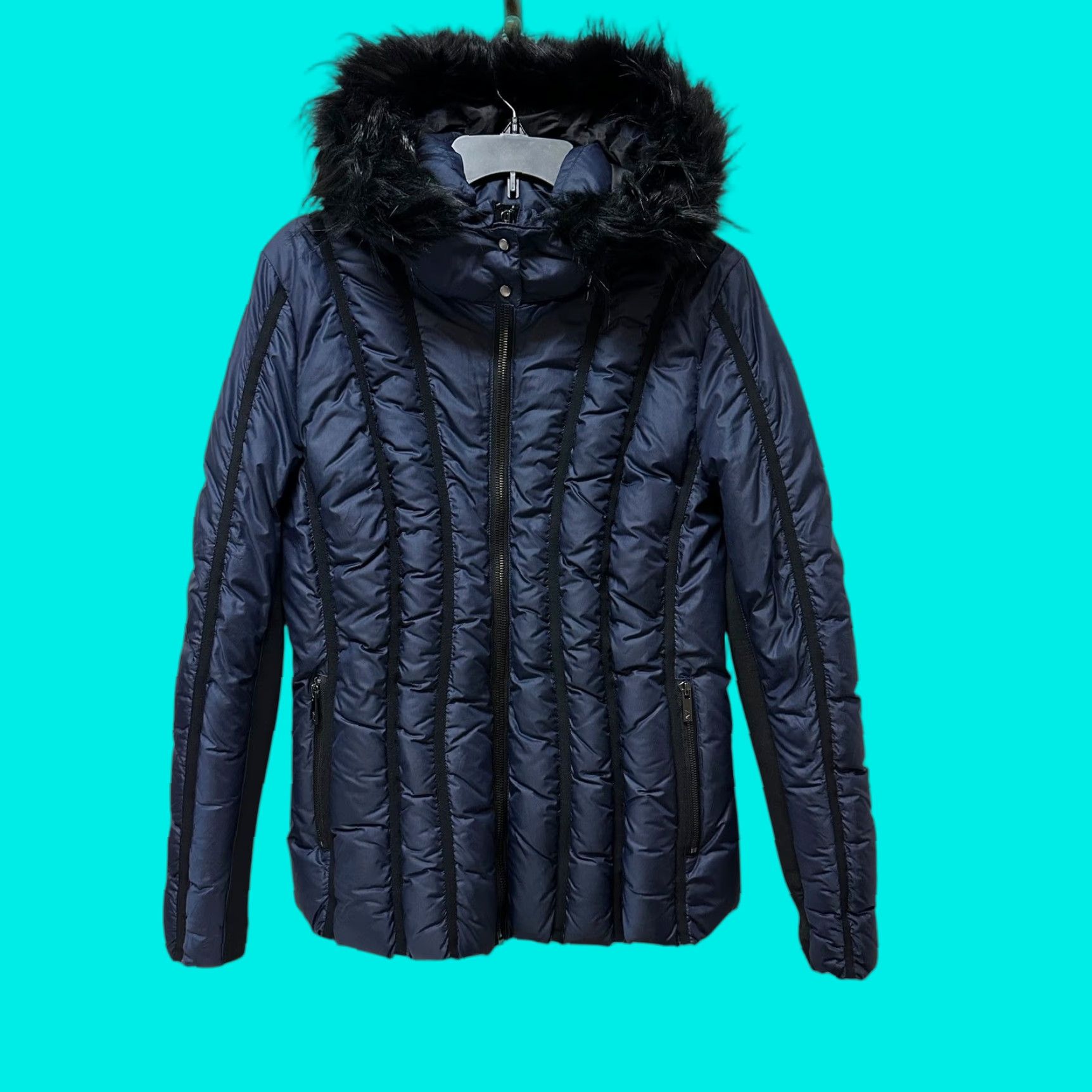 Zac Posen Zac Posen Navy Down Quilted Puffer Jacket with Faux Fur Hood Size XL Women Jacket XL Navy Down Quilted Puffer Fur Trim Zip Front Casual Winter Size XL / US 12-14 / IT 48-50 - 1 Thumbnail