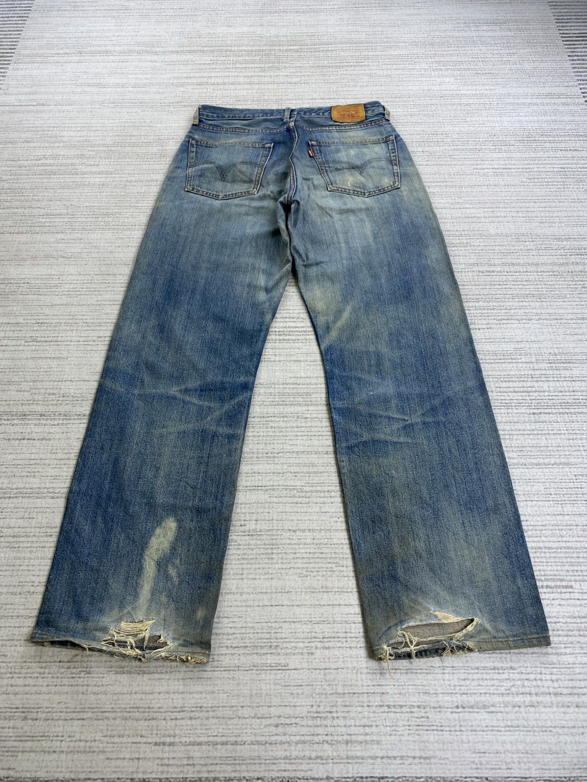 Levi's 🔥Vintage Levis 503 Distressed Denim Pants Size US 31 - 2 Thumbnail