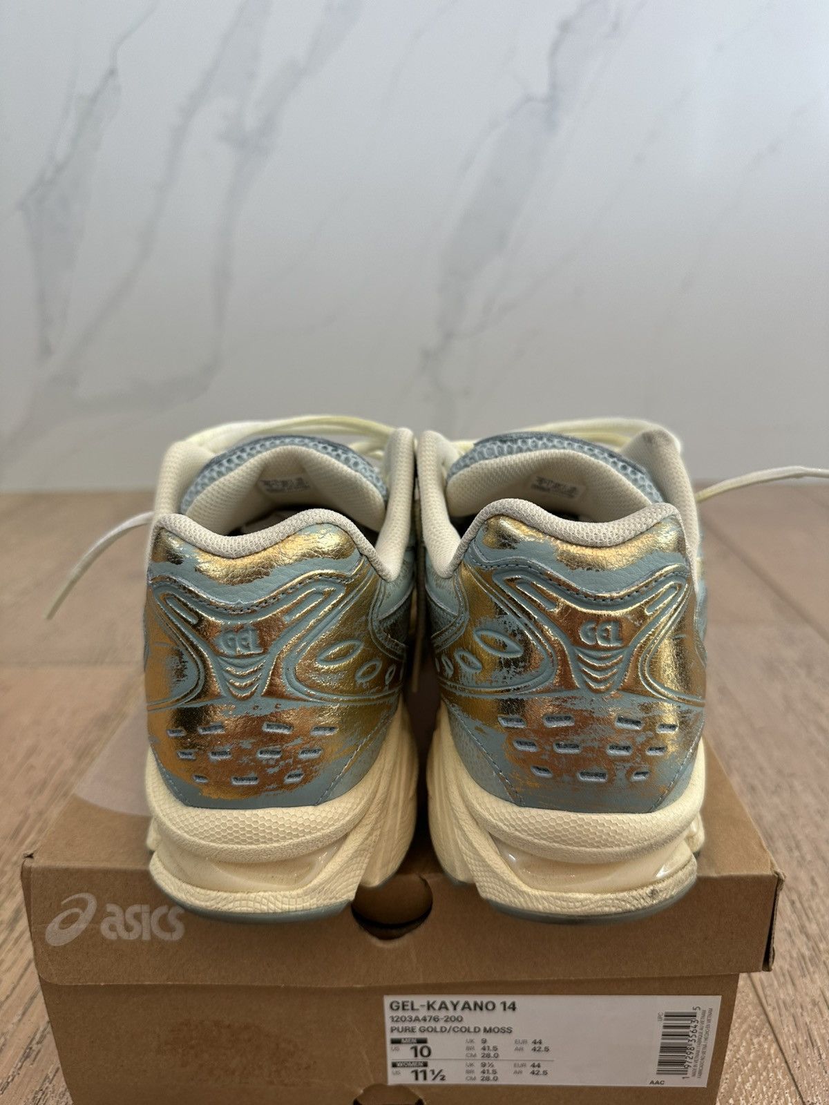 Asics ASICS Gel-Kayano 14 Pure Gold Cold Moss Size US 10 / EU 43 - 3 Thumbnail