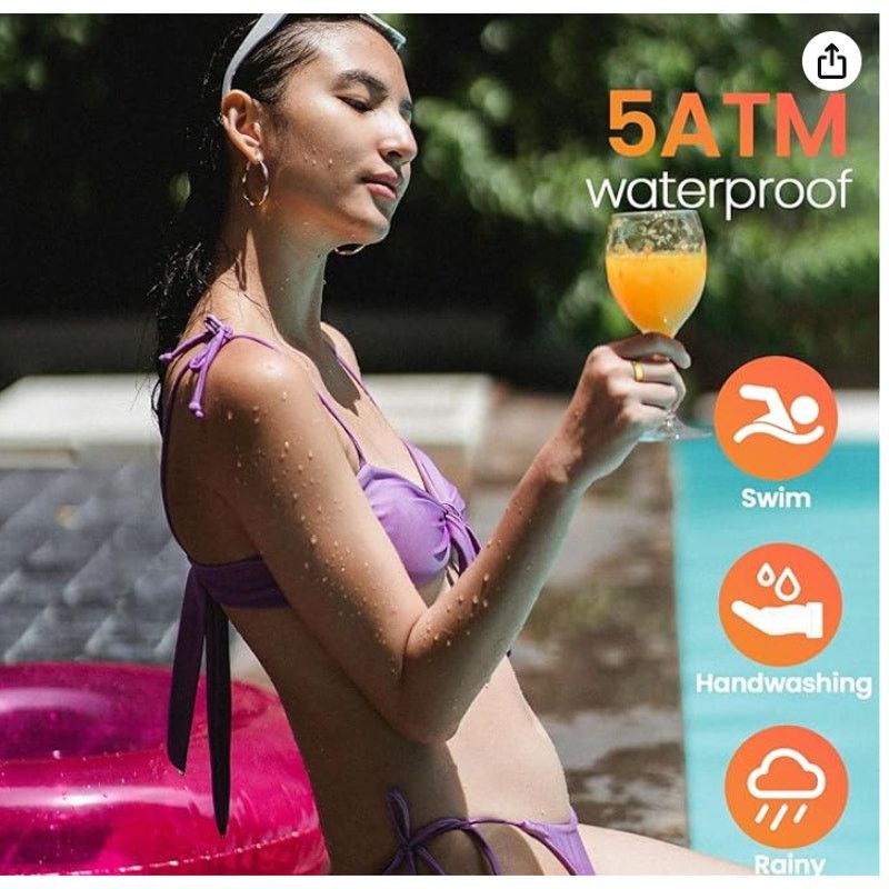 The Unbranded Brand Smart Rings SleepHeartRateBloodOxygen IP68 WaterproofSIZE 9 Size ONE SIZE - 4 Thumbnail