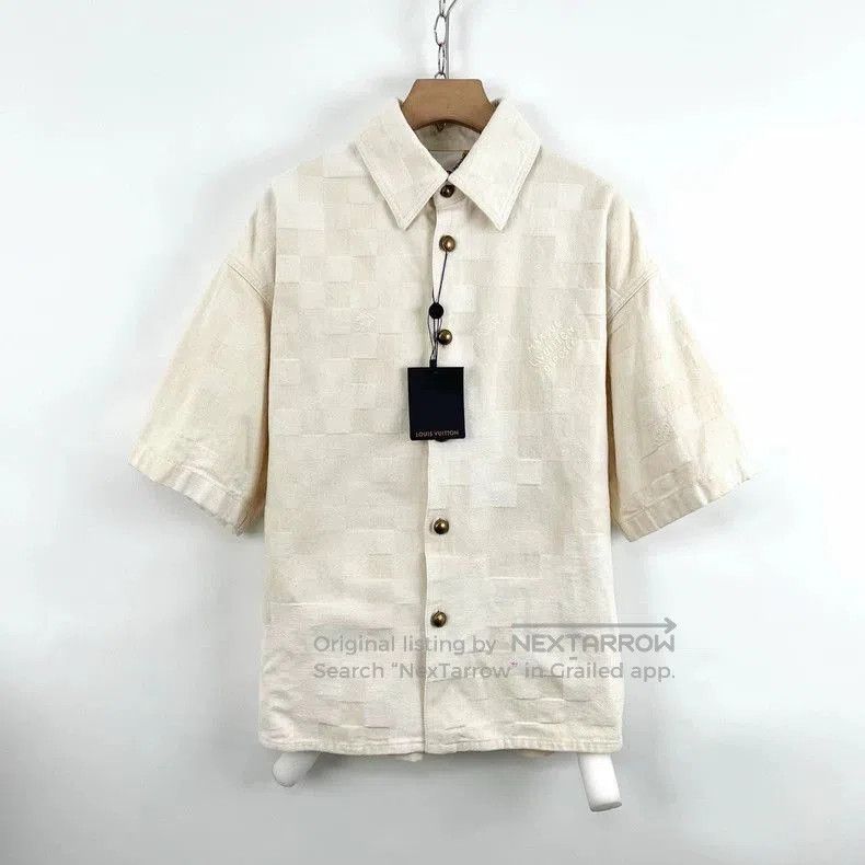 Louis Vuitton Louis Vuitton Embroidered Logo Check Short Shirt. Size US S / EU 44-46 / 1 - 1 Thumbnail