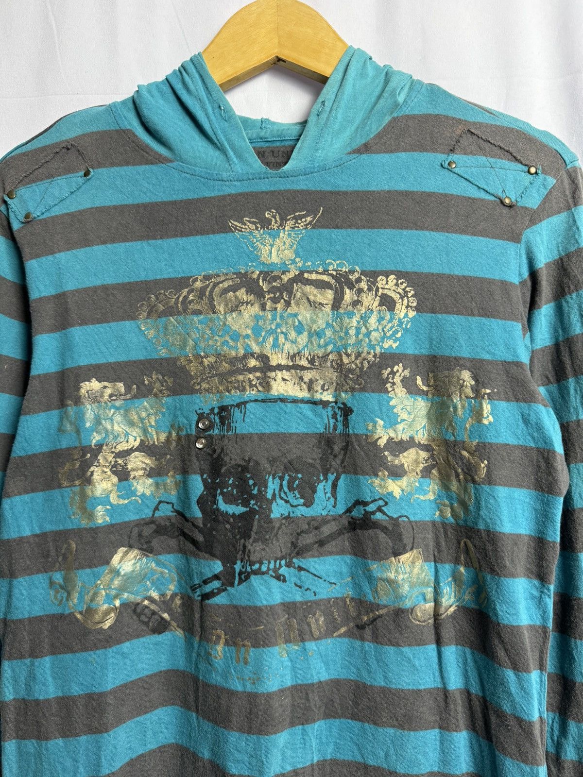 Hysteric Glamour × If Six Was Nine × Japanese Brand Bones skull crown stripe long sleeve with hoodie Size US L / EU 52-54 / 3 - 3 Thumbnail
