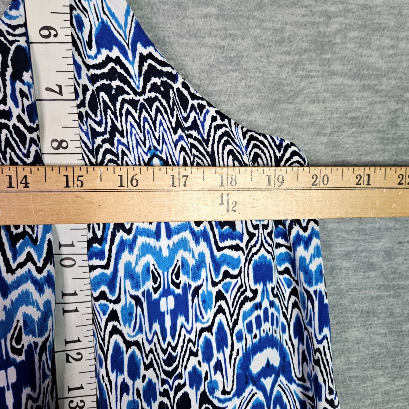 Vintage Gigi Parker Womens S Kaftan Dress Sleeveless Blue Distressed Ikat NWT Abstract Print FlowY Dress NWT Size S / US 4 / IT 40 - 5 Thumbnail