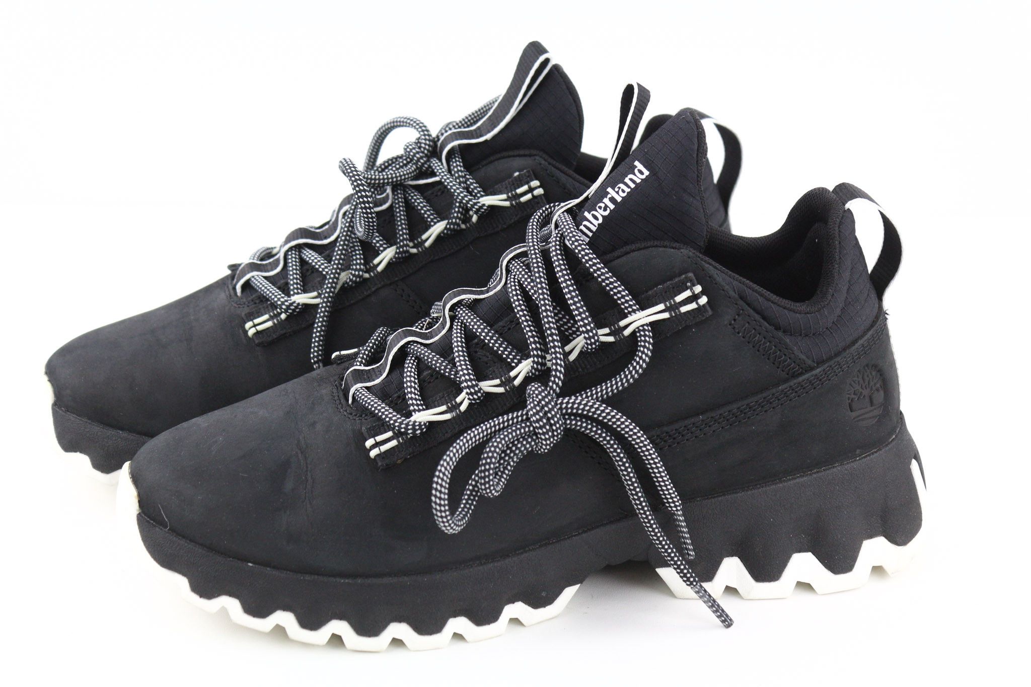 A2KSF UK7.5 Black Leather Low Green Stride Sneakers 79901