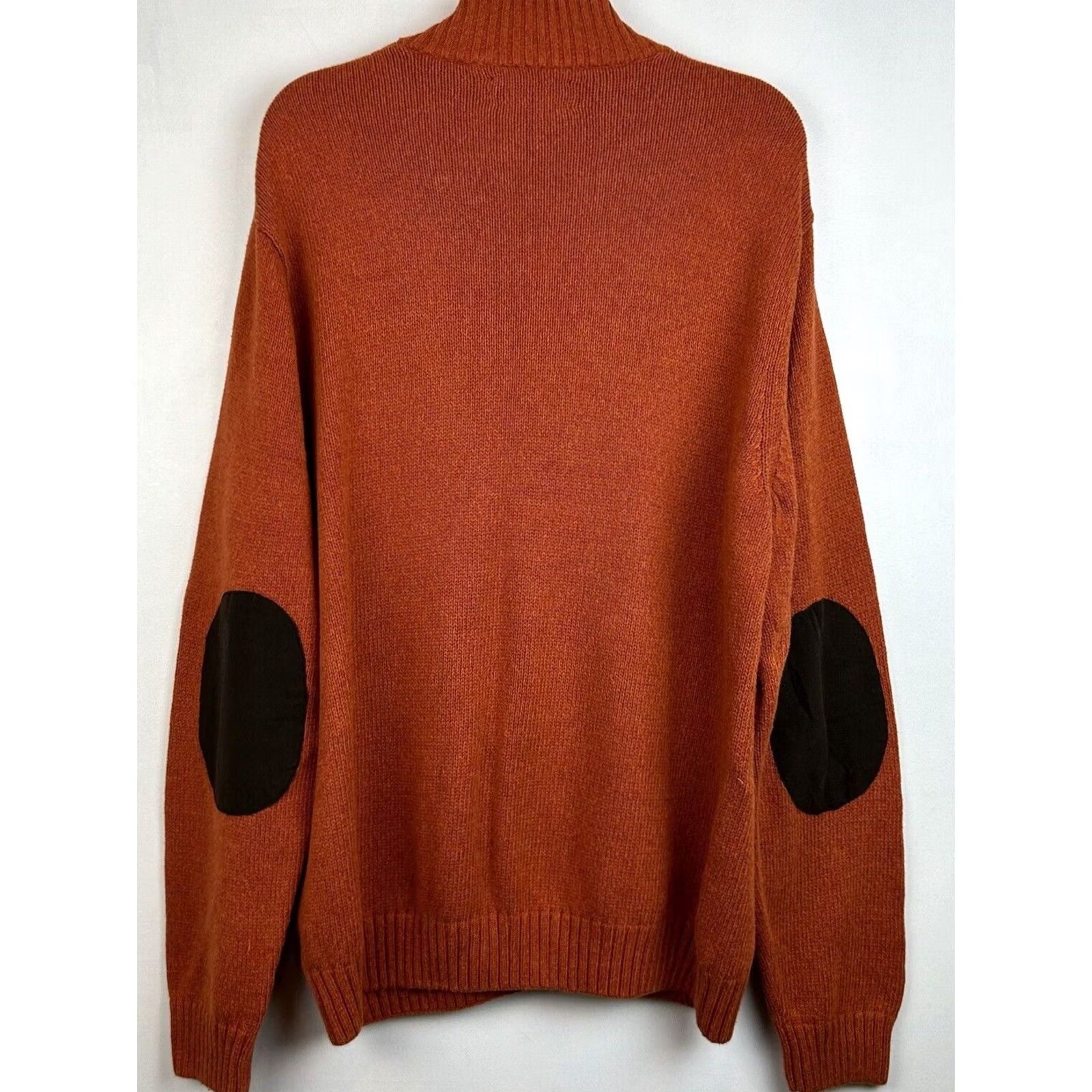 Chaps Chaps Sweater Men L Quarter Button Mock Neck Orange Cotton Knit Long Sleeve Embroidered Patch Size US L / EU 52-54 / 3 - 2 Thumbnail