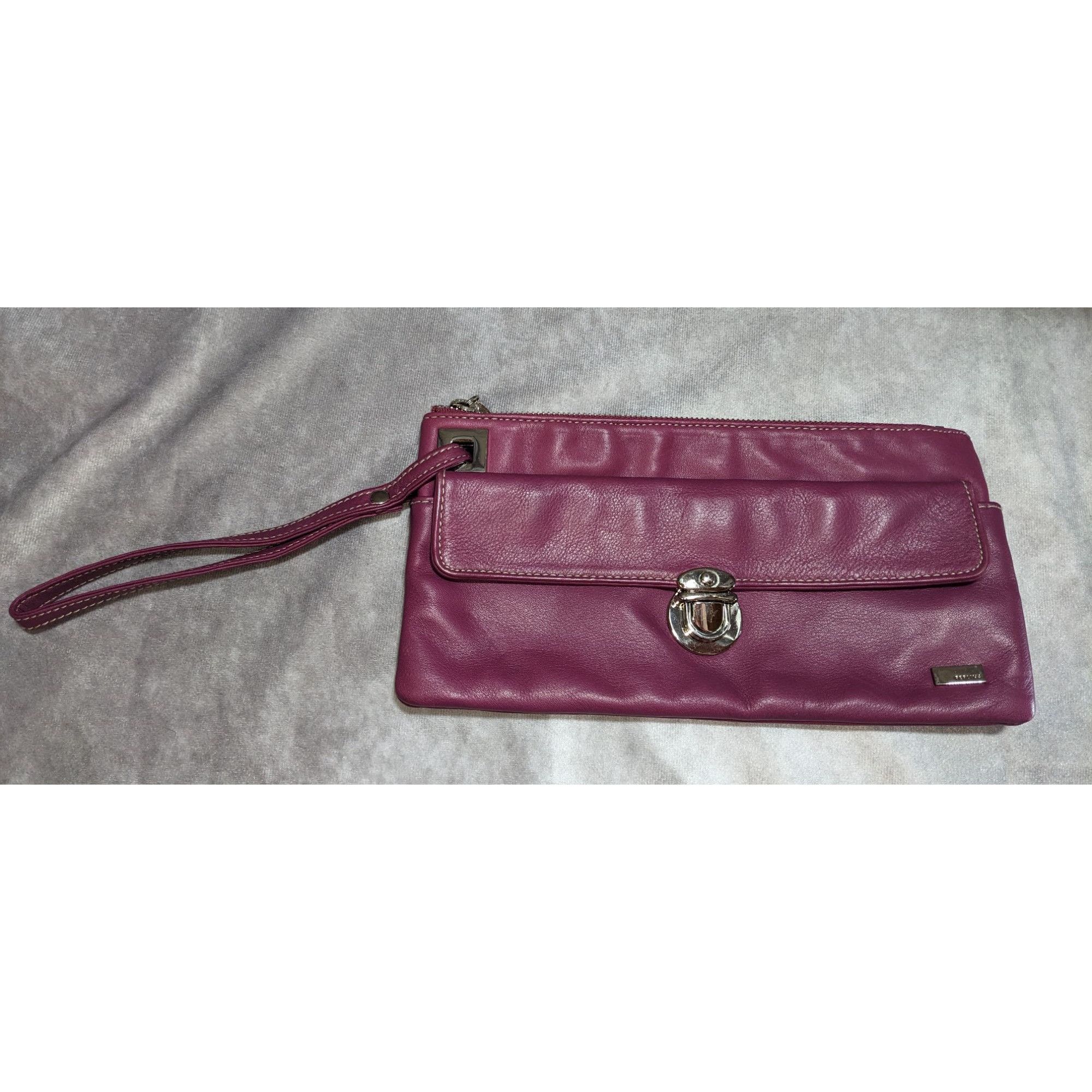 Other Perlina Purple Leather Wristlet Clutch With Silver Hardware Size ONE SIZE - 5 Thumbnail