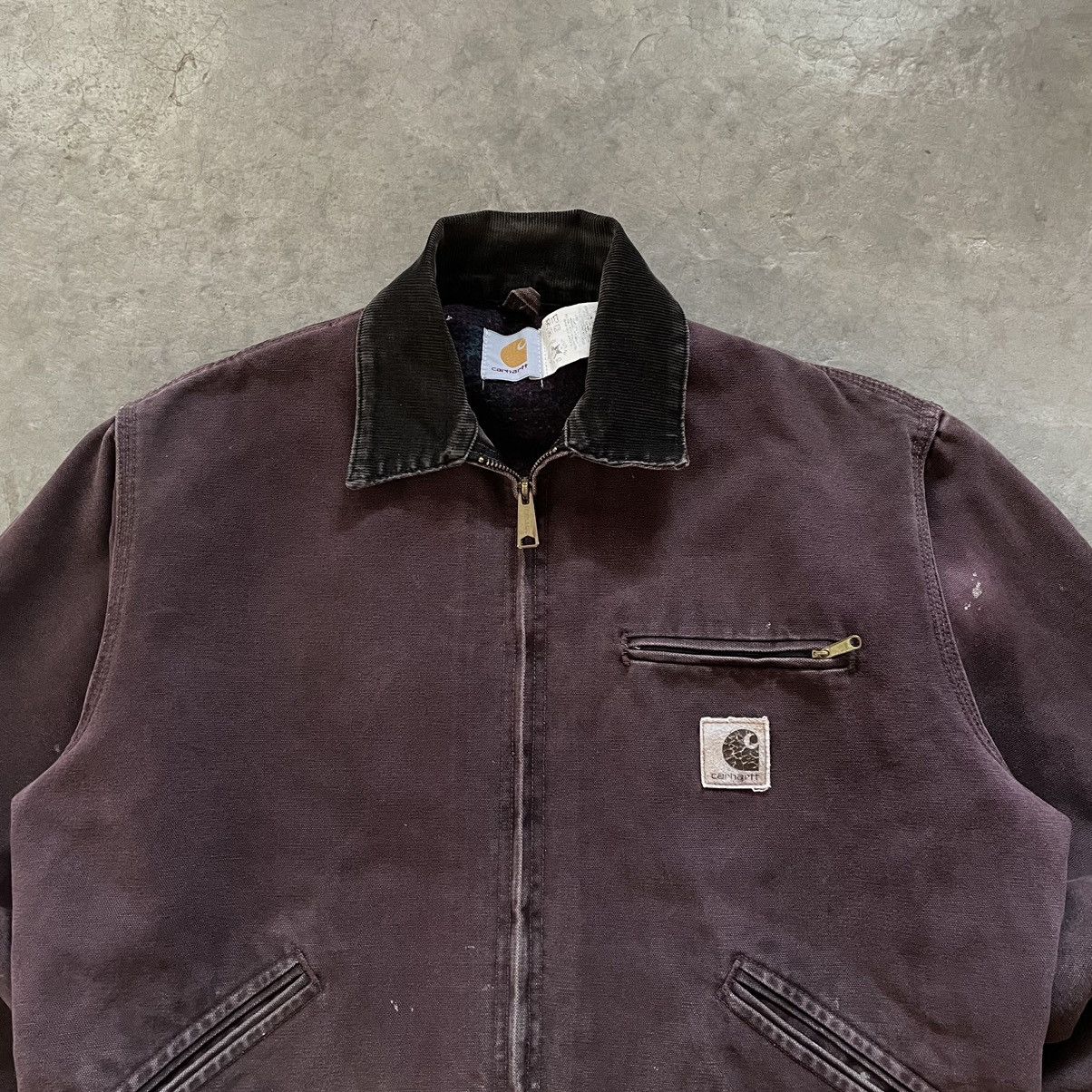 Carhartt × Vintage 90s Distressed Carhartt Detroit Jacket J43BRG Burgundy Size US M / EU 48-50 / 2 - 2 Thumbnail