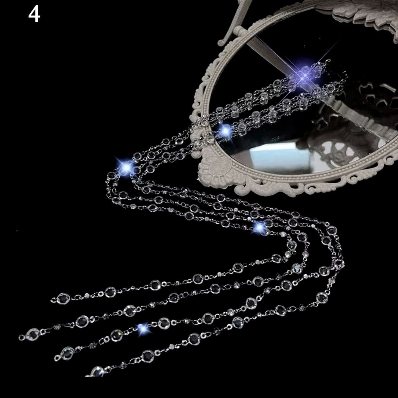 Guess 1pc Guess crystal diamonds paved sliver double tassel Hair Size ONE SIZE - 11 Thumbnail