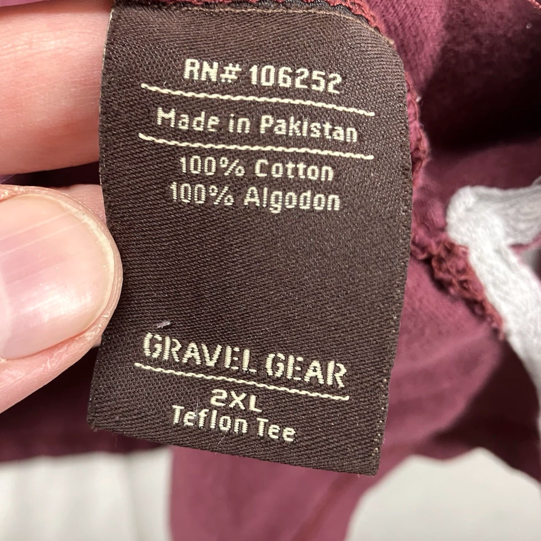 Vintage VINTAGE Gravel Gear Men’s T-Shirt Long Sleeve Merlot 2XL Red Cotton Knit Crew Neck Fisherman Pockets Heavyweight Outdoor Work Wear Mens Size US XXL / EU 58 / 5 - 3 Thumbnail