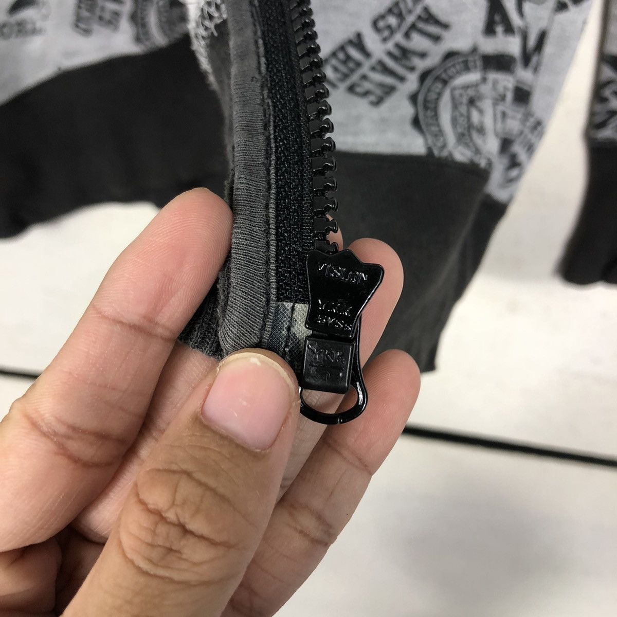 Japanese Brand Smiley Face All-Over Print Zip Hoodie – Grey/Black Size US M / EU 48-50 / 2 - 19 Thumbnail