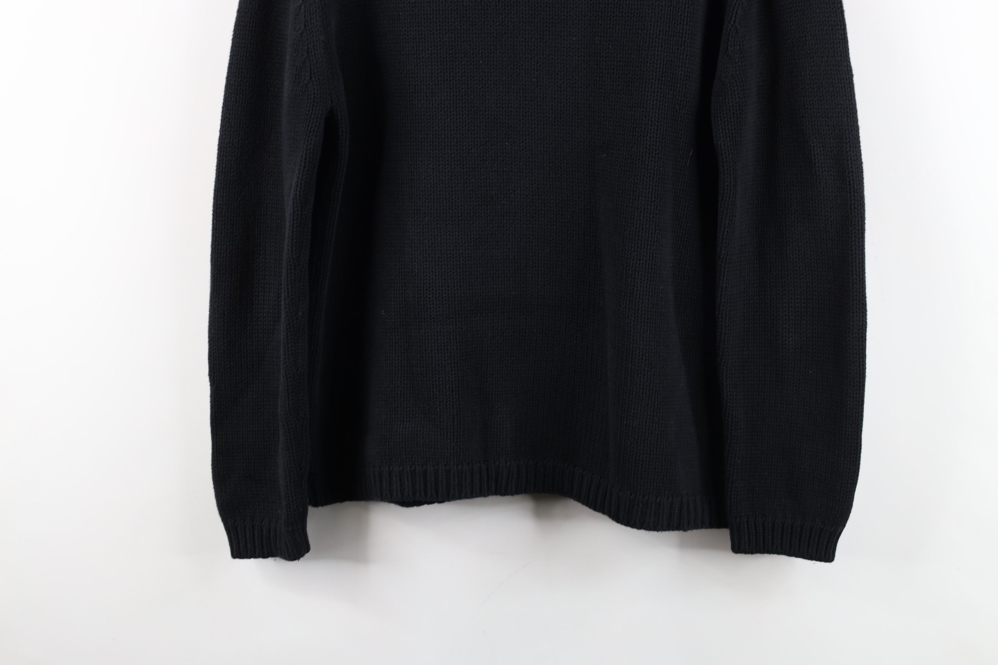 Vintage Vintage 90s Streetwear Cotton Knit Turtleneck Sweater Black Size L / US 10 / IT 46 - 13 Thumbnail