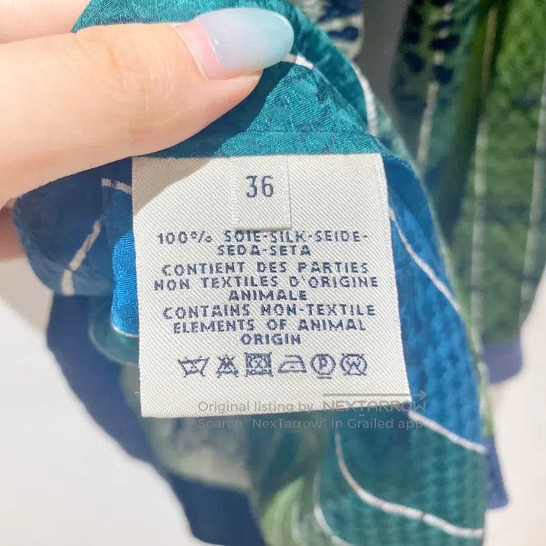 Hermes Hermes Turquoise leopard pattern shirt Size XS / US 0-2 / IT 36-38 - 4 Thumbnail