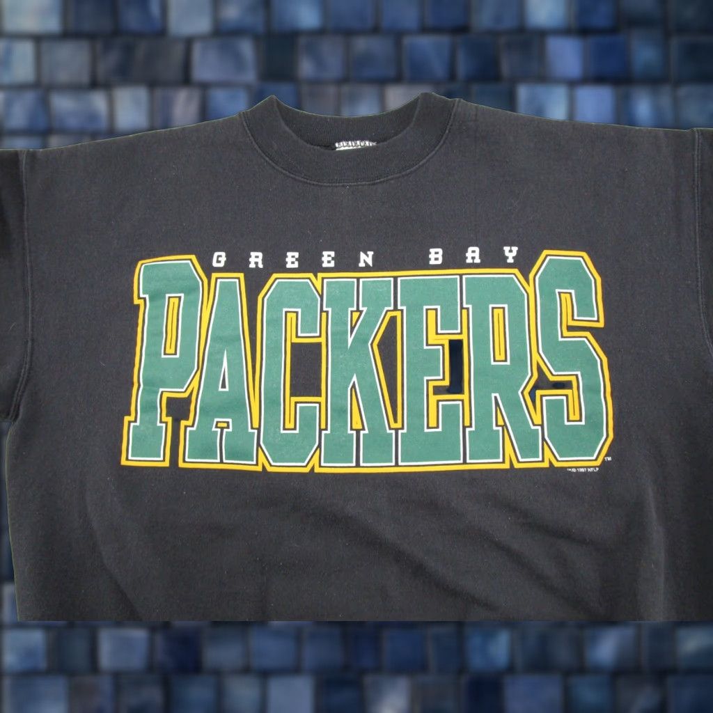 Hanes VINTAGE Hanes Green Bay Packers 1997 Spell Out Pullover Crewneck Sweatshirt L Mens Black 90s Football Sports Hooded Size US L / EU 52-54 / 3 - 1 Thumbnail