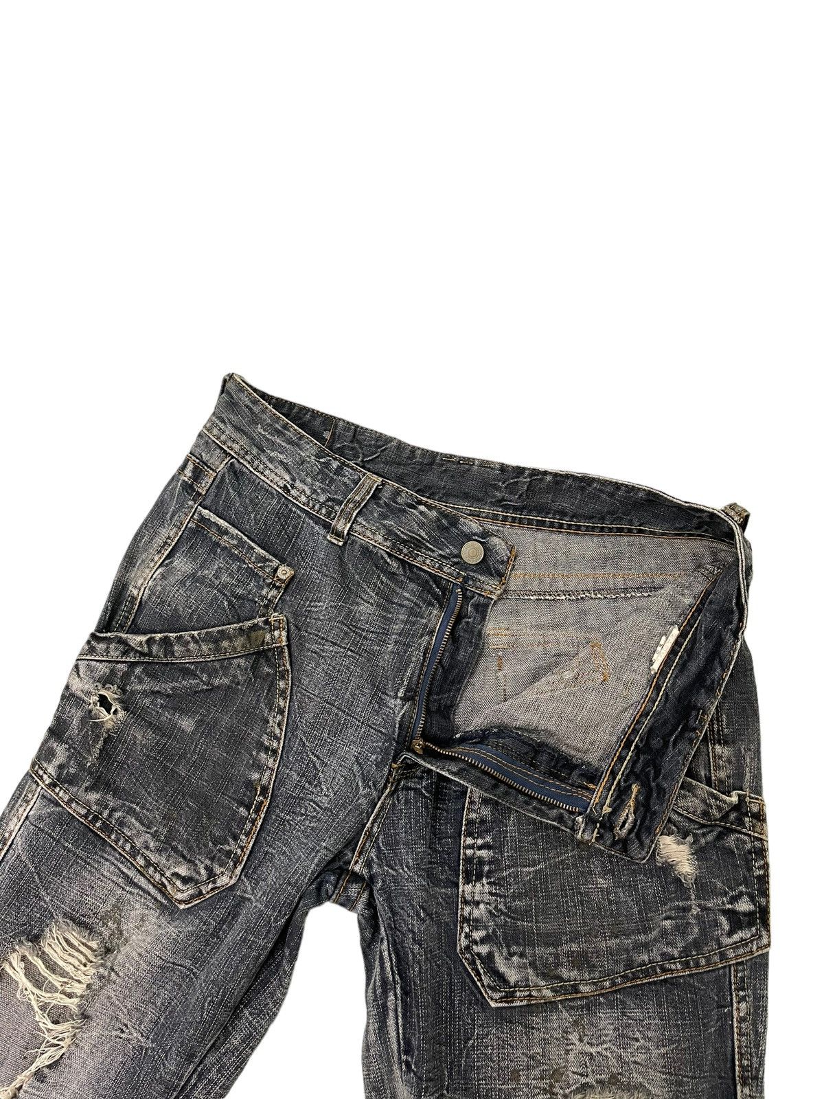 Japanese Brand Painted Jeans Solberry Faded Distress Regular 8🟦3 Size US 33 - 10 Thumbnail