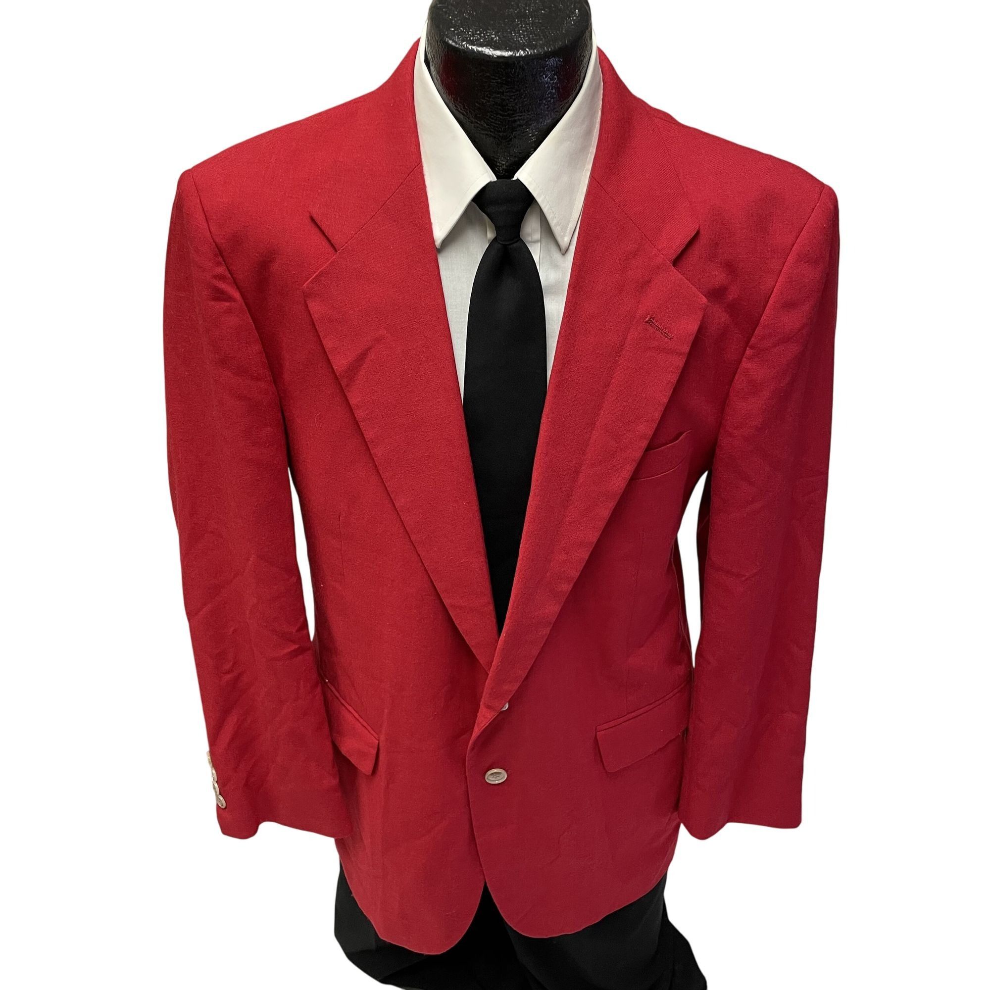David Taylor Vtg David Taylor RED Sport Coat CHRISTMAS Jacket Size 42R - 1 Thumbnail