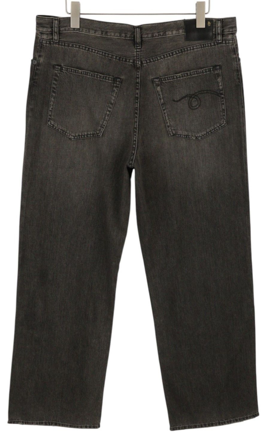 R13 DAMON PLEATED 28 Ellery Black Faded Washed Wide Leg 85803 Size 28" / US 6 / IT 42 - 2 Thumbnail