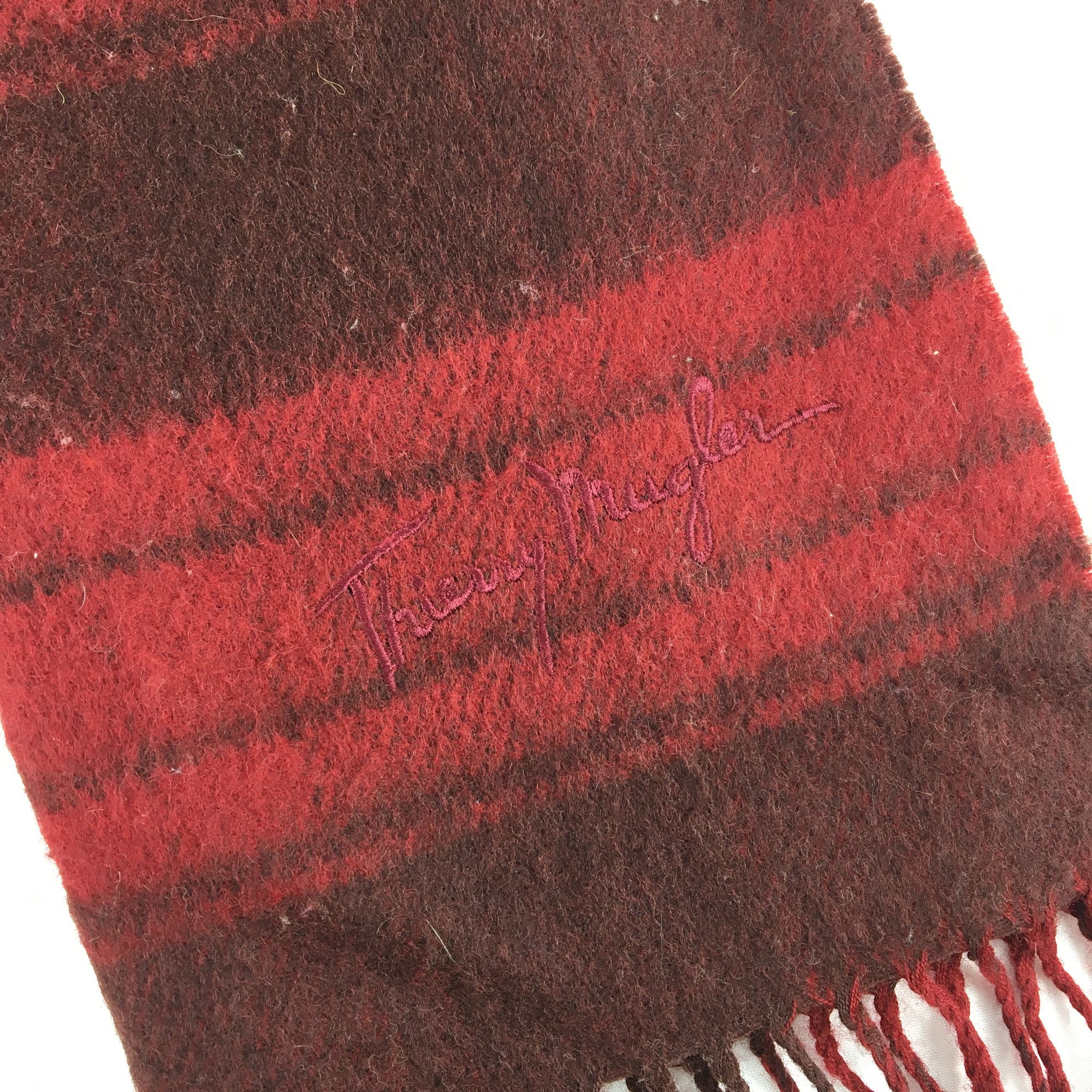 Thierry Mugler Vintage Thierry Mugler Scarf Wool Plaid Tartan Scarves Size ONE SIZE - 4 Thumbnail