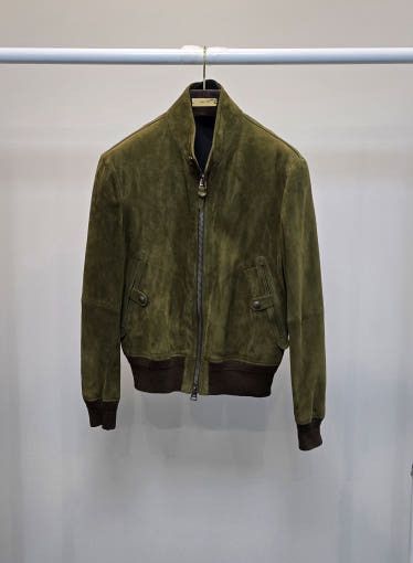 Tom Ford o1sm1stk0725 Cashmere Suede Zip-up Jacket in Green Size US M / EU 48-50 / 2 - 1 Thumbnail