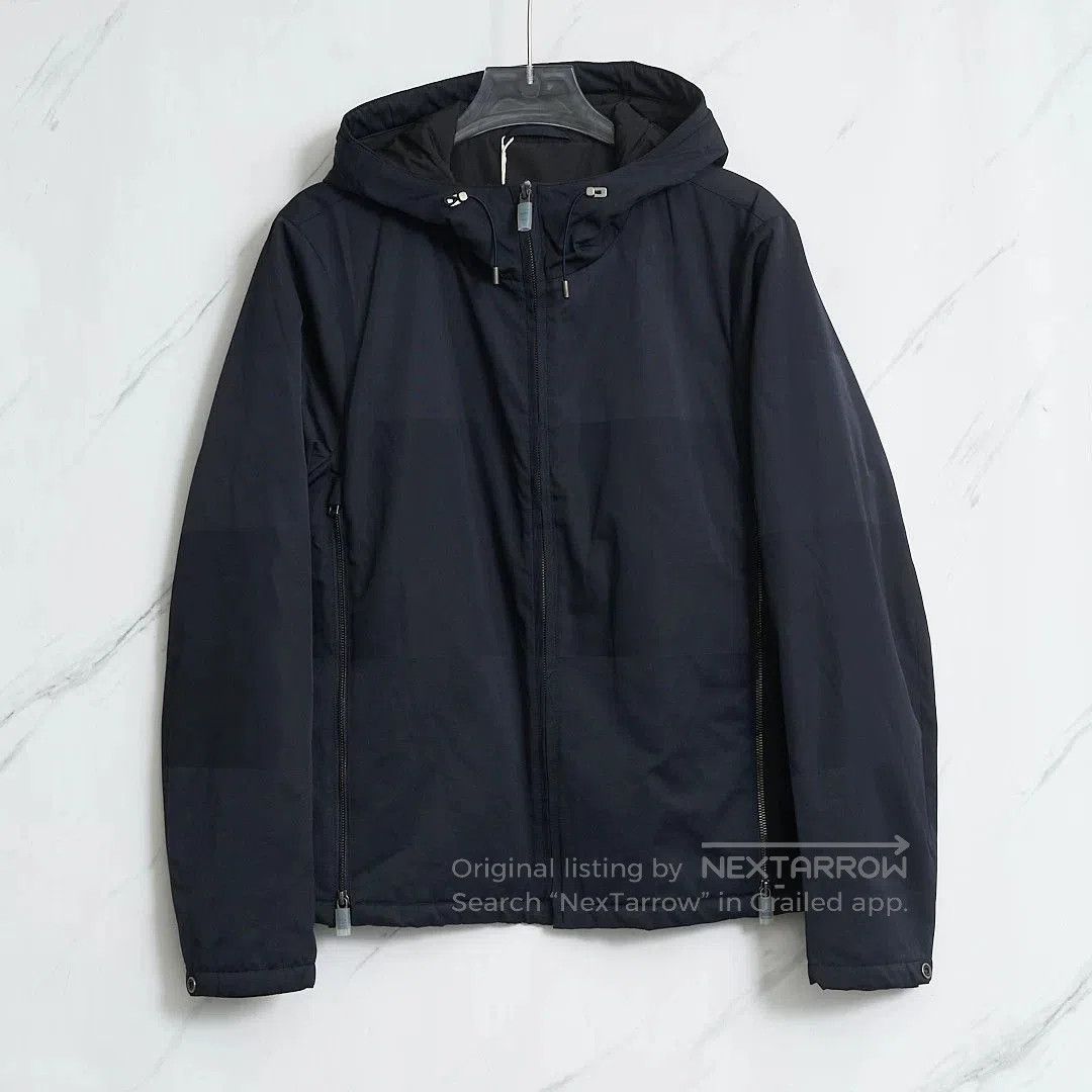 Ermenegildo Zegna ZEGNA Men's Navy Hooded Jacket. Size US M / EU 48-50 / 2 - 1 Thumbnail