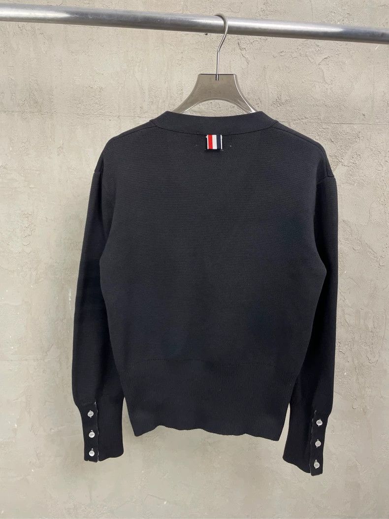 Thom Browne Thom browne Black dark pattern four-striped knitted cardiga Size M / US 6-8 / IT 42-44 - 2 Thumbnail
