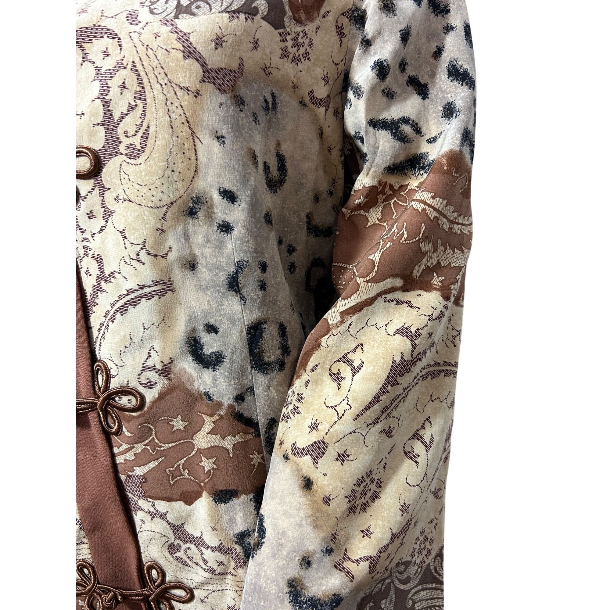 Other Saks Jandel Vtg Blazer 14 Silk Asian Style Animal Print Neut Size L / US 10 / IT 46 - 14 Thumbnail
