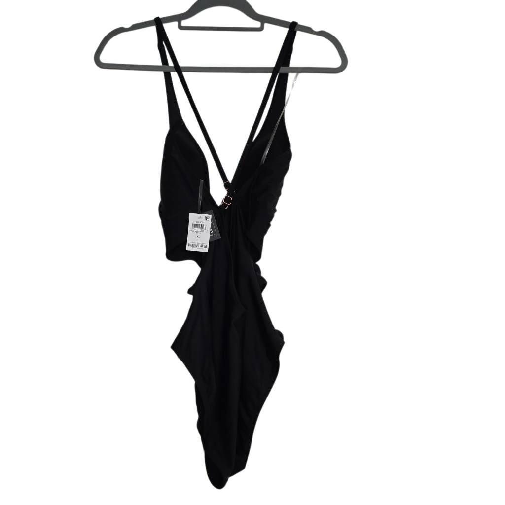 Bar III Bar III Women's Size XL Black Open Back Front Cutout One Pie Size ONE SIZE - 4 Thumbnail
