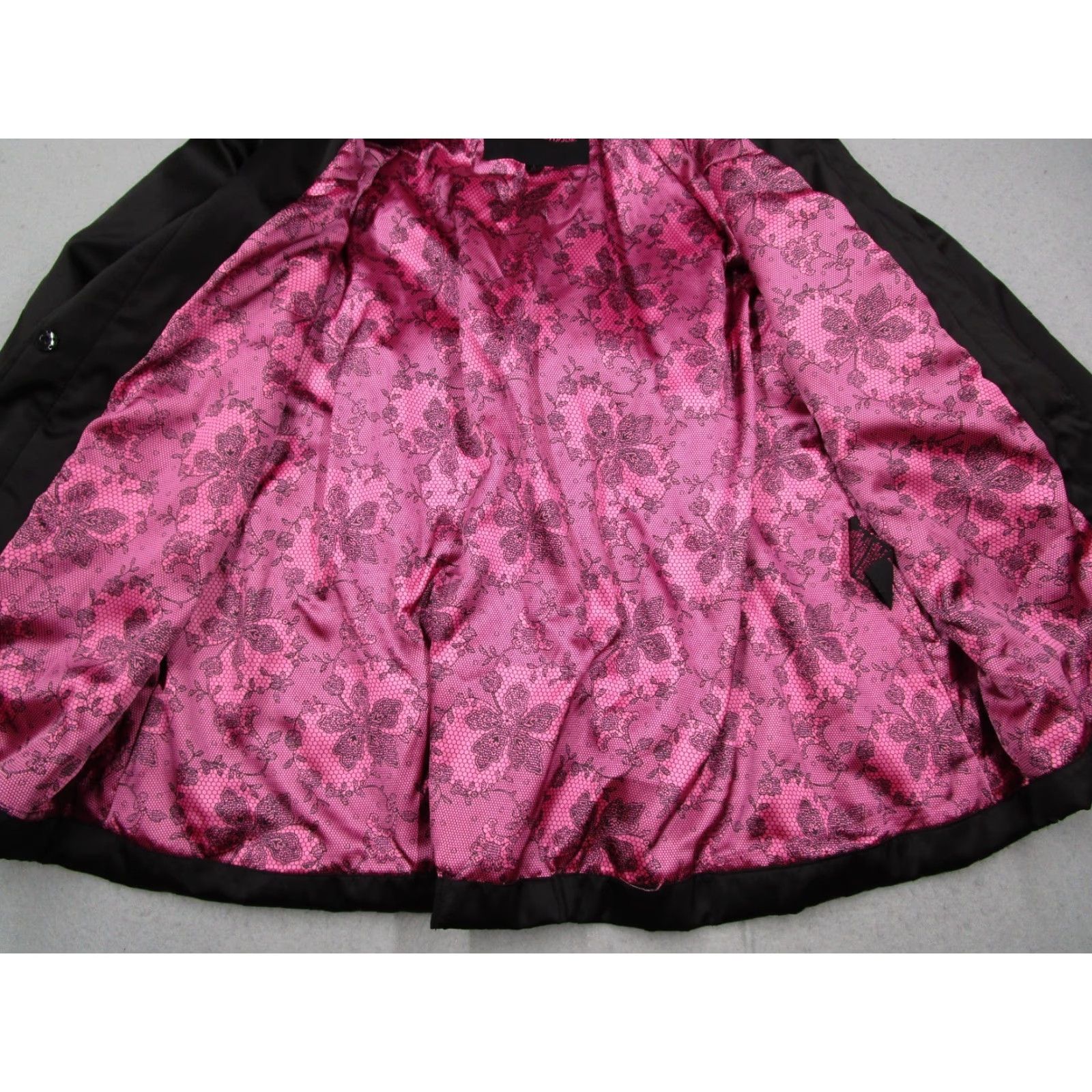 Betsey Johnson Betsey Johnson Jacket Women L Black Removable Hood Snap Front Rear Tie Hooded Pockets All Seasons Belted Long Sleeve Polyester Size L / US 10 / IT 46 - 4 Thumbnail