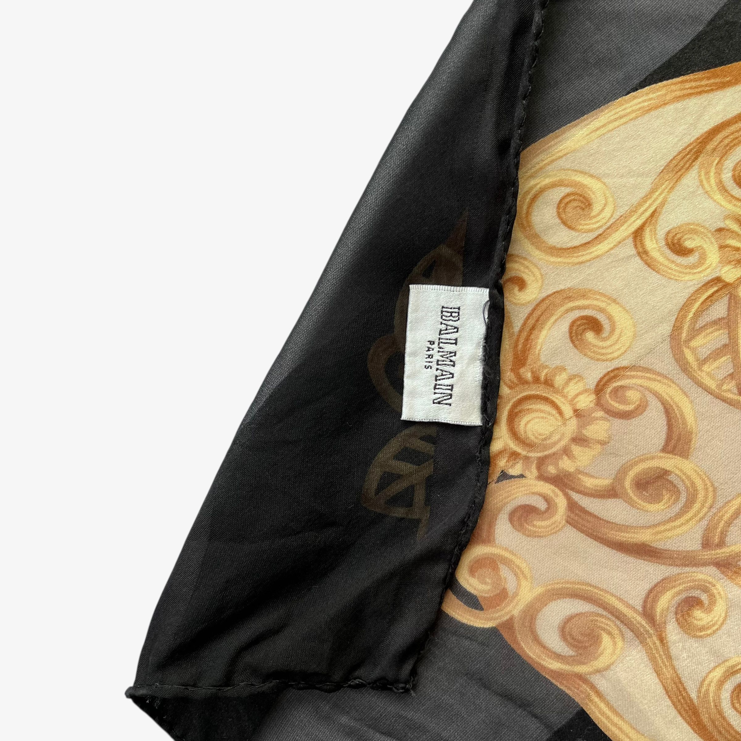 Balmain Vintage 90s Pierre Balmain Floral Print Striped Silk Scarf Size ONE SIZE - 2 Thumbnail