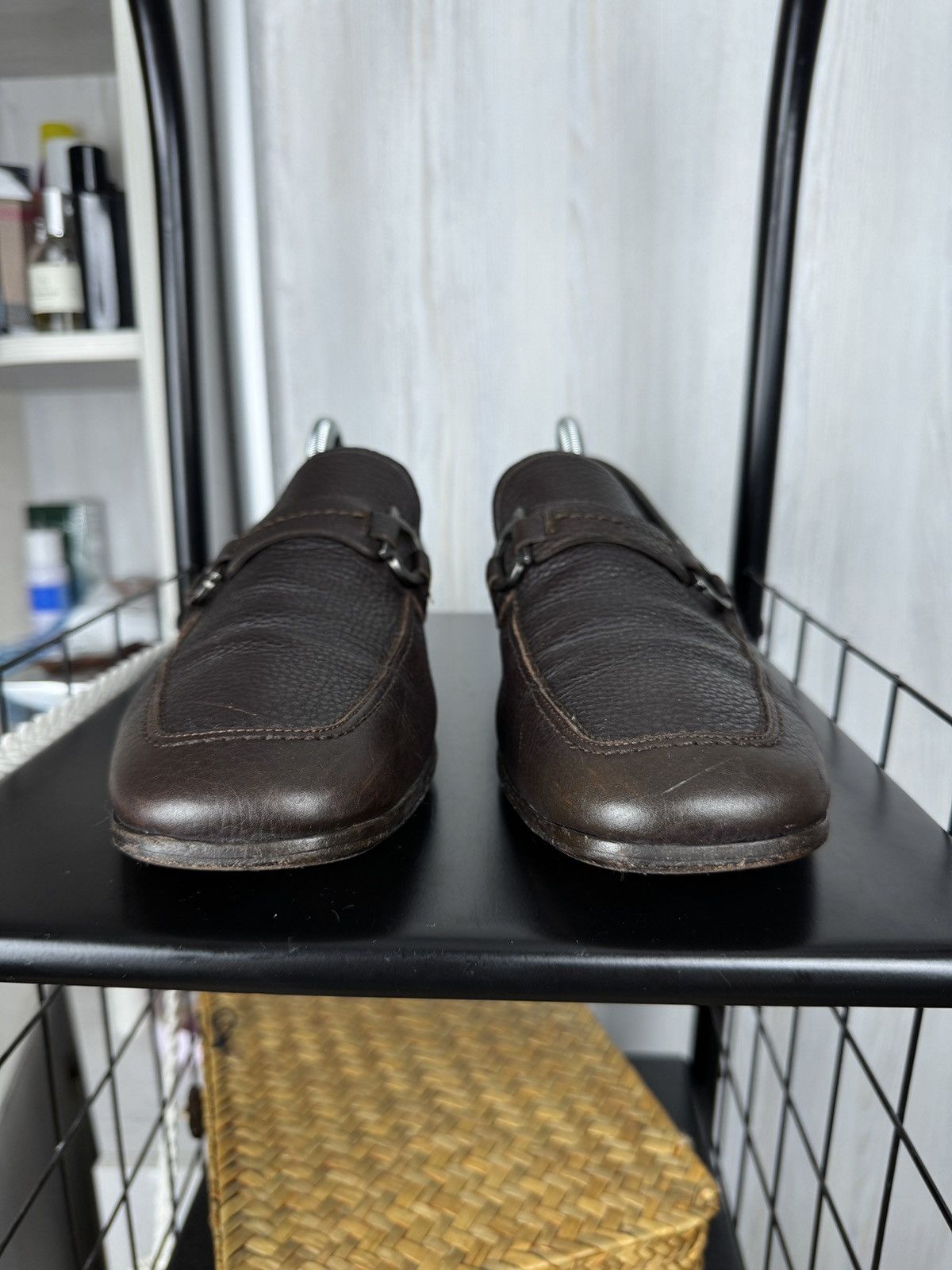 Salvatore Ferragamo SALVATORE FERRAGAMO MENS SIGNATURE LEATHER TAN LOAFERS Size US 11 / EU 44 - 7 Thumbnail