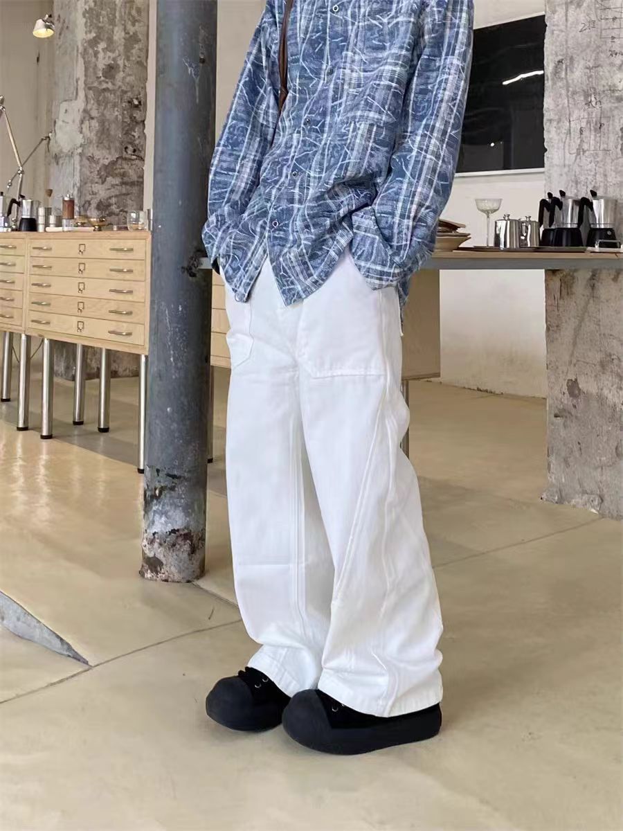 Designer × Jean × Vintage Casual washed straight leg baggy work jeans Size US 30 / EU 46 - 2 Thumbnail
