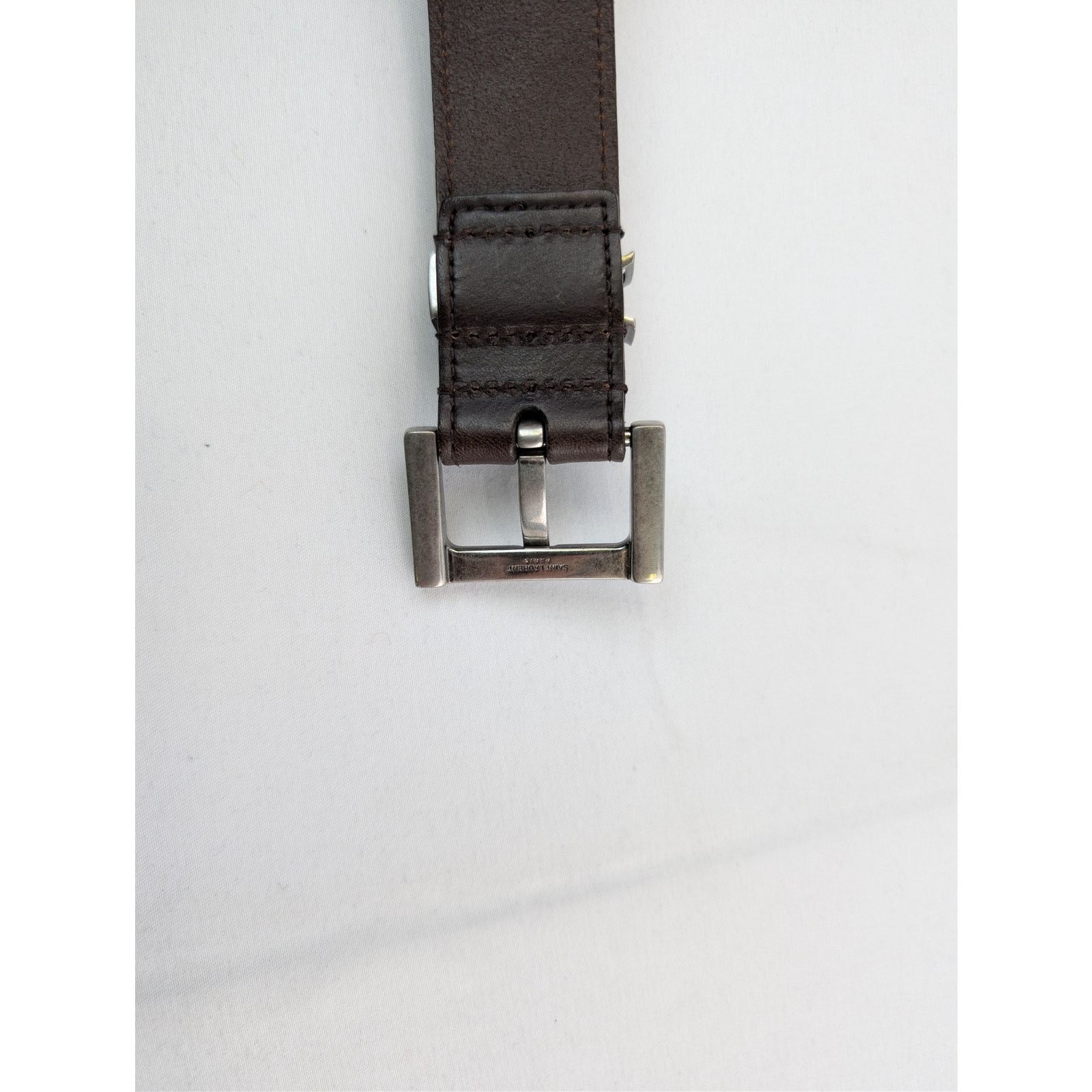Saint Laurent Paris o1rshd1 Size: 85 / YSL Cintura Vegetal Icard Aged Belt Brown Size 34 - 9 Thumbnail