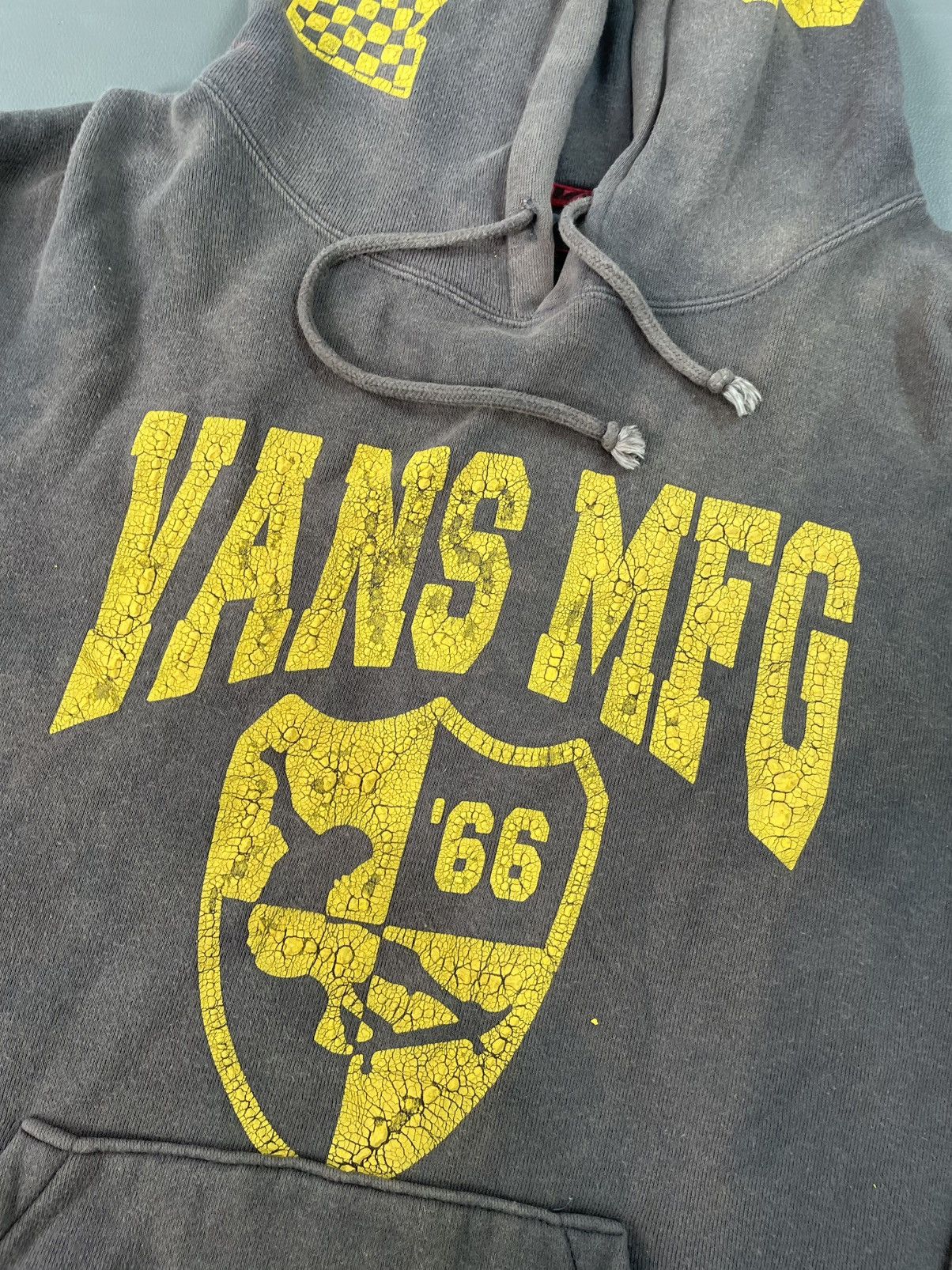 Vans Vintage Vans Mfg Grey Hoodie Distressed Printed Size US M / EU 48-50 / 2 - 2 Thumbnail