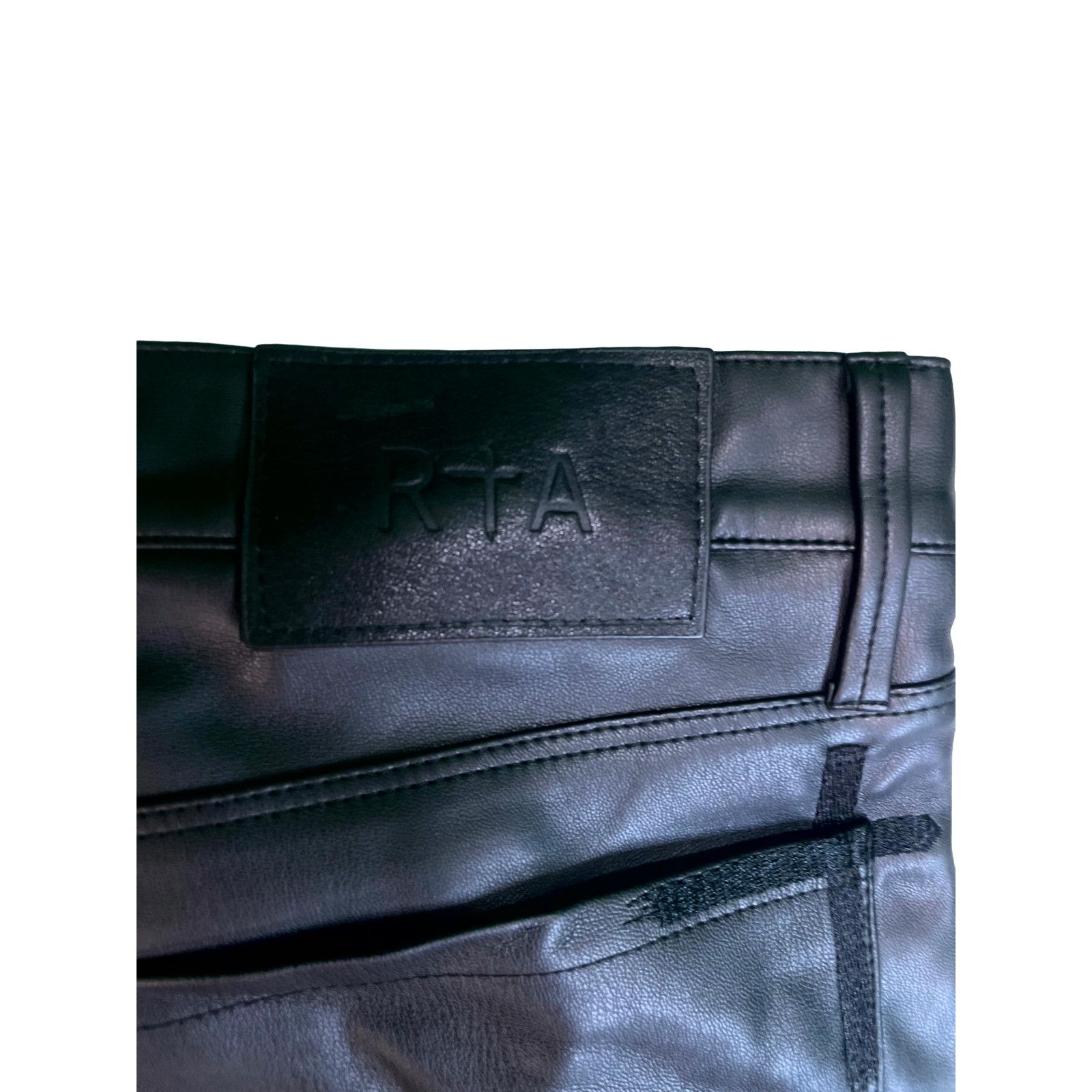 Rta RTA Leather Black Jeans Size US 34 / EU 50 - 5 Thumbnail