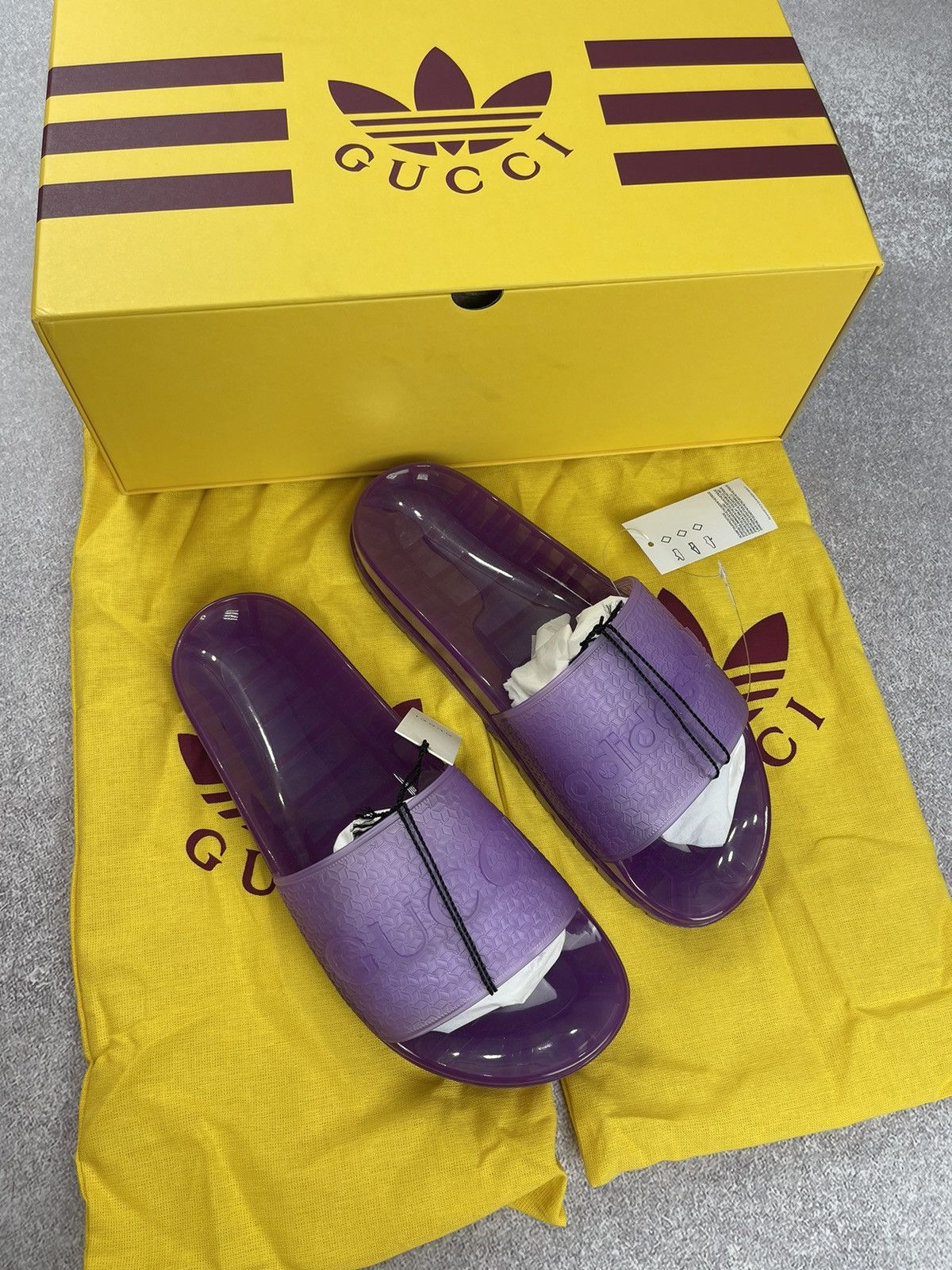 Adidas × Gucci Adidas x Gucci Rubber Slide Sandals Purple Size 42 Size US 9 / IT 39 - 2 Thumbnail