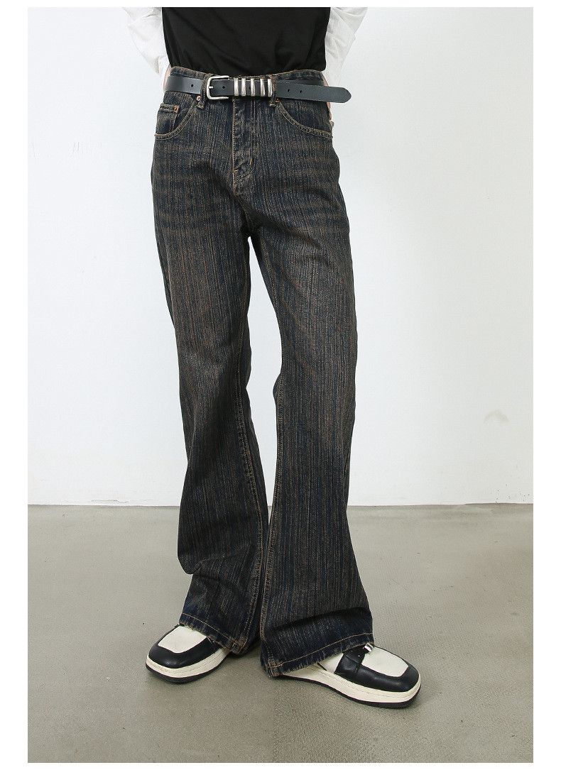 Japanese Brand × Jean Vinage washed distressed loose straight-leg flared jeans Size US 32 / EU 48 - 4 Thumbnail