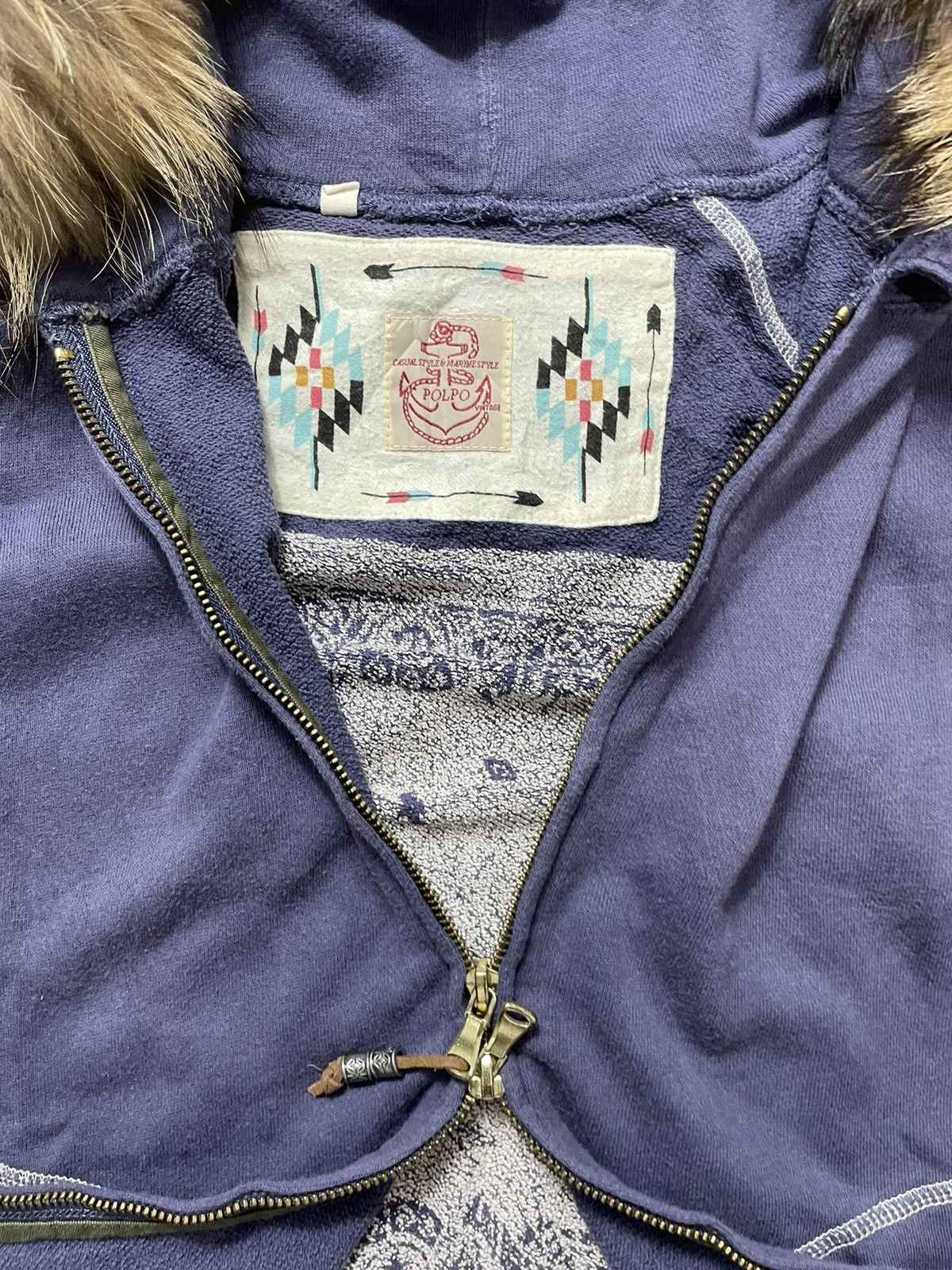 If Six Was Nine × Japanese Brand × Le Grande Bleu (L.G.B.) Polpo distressed Zip Fur Hoodie Lgb style Size US L / EU 52-54 / 3 - 5 Thumbnail