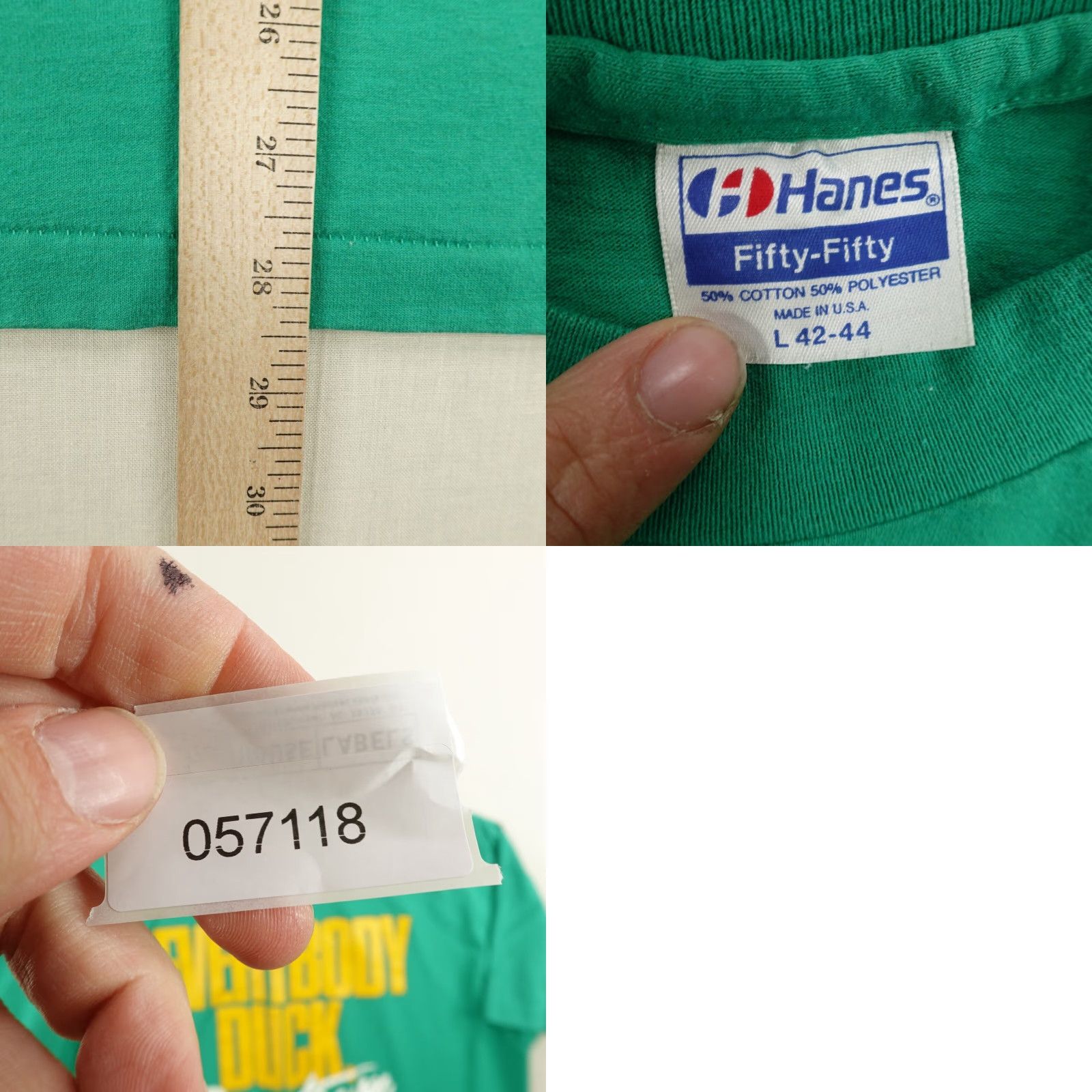 Hanes Vintage Oregon Shirt Mens Large Duck Downtown Eugene 90s Single Stitch Everybody Size US L / EU 52-54 / 3 - 8 Thumbnail