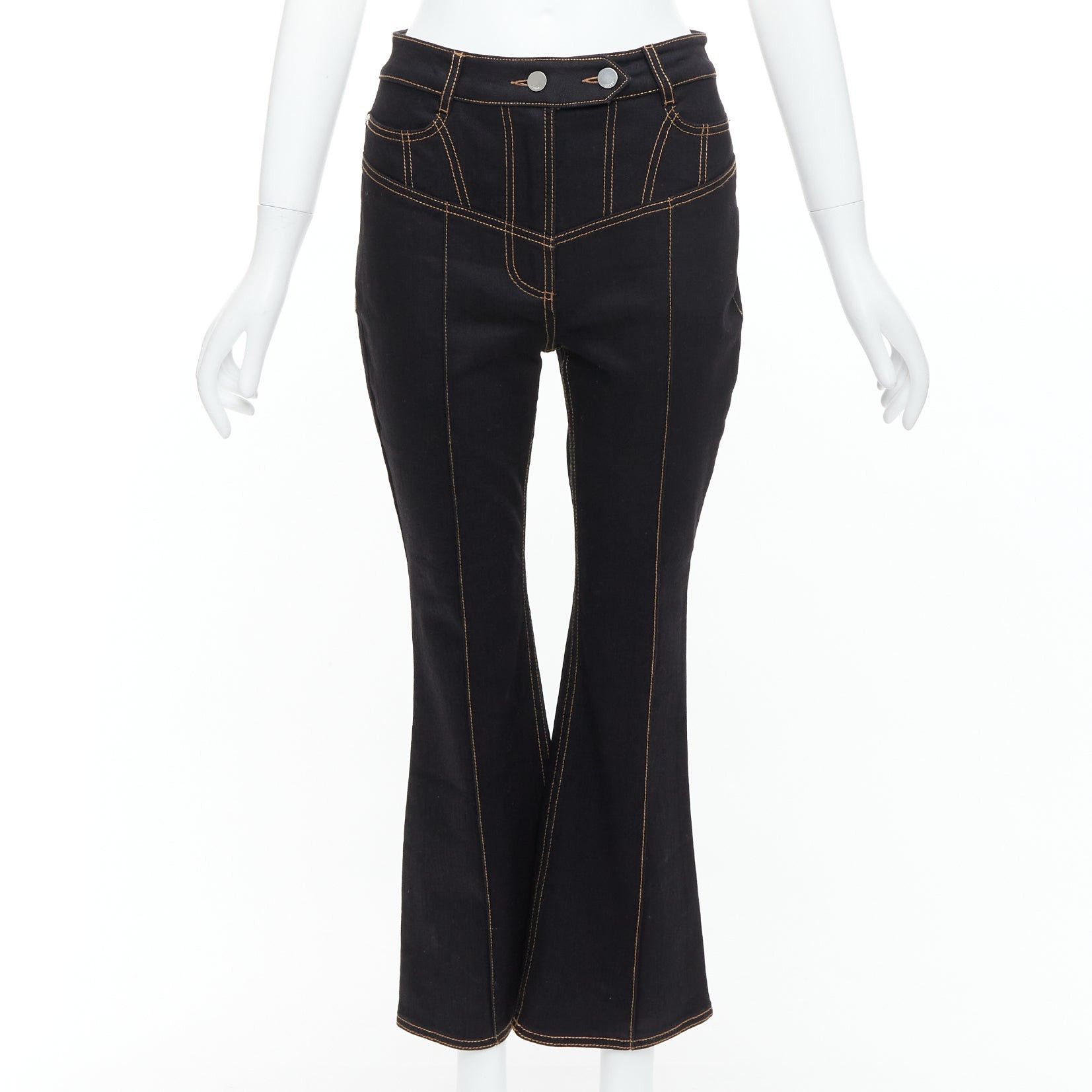 ELLERY ELLERY Presentism Corset blue overstitched crop boot cut jeans 26" Size 26" / US 2 / IT 38 - 1 Thumbnail
