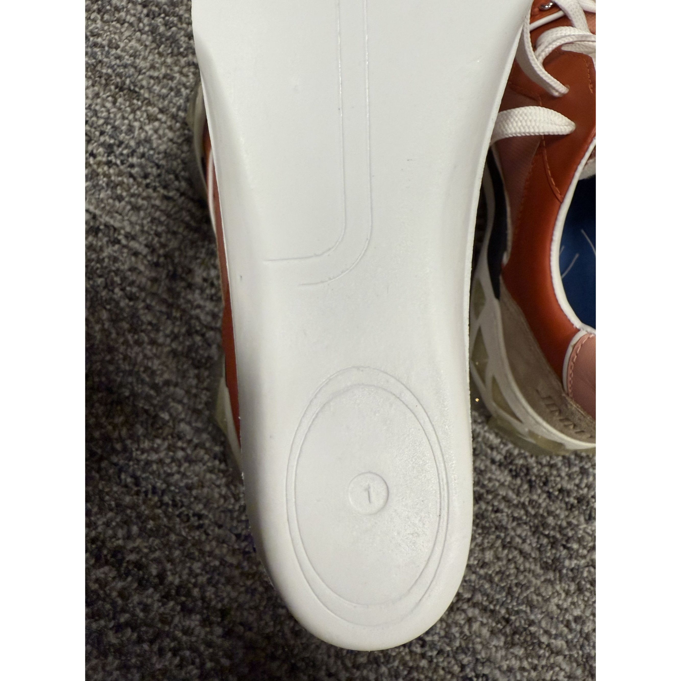 Jimmy Choo Jimmy Choo Womens Peach & White Sneakers 38.5 Leather/Suede Size US 8.5 / IT 38.5 - 8 Thumbnail